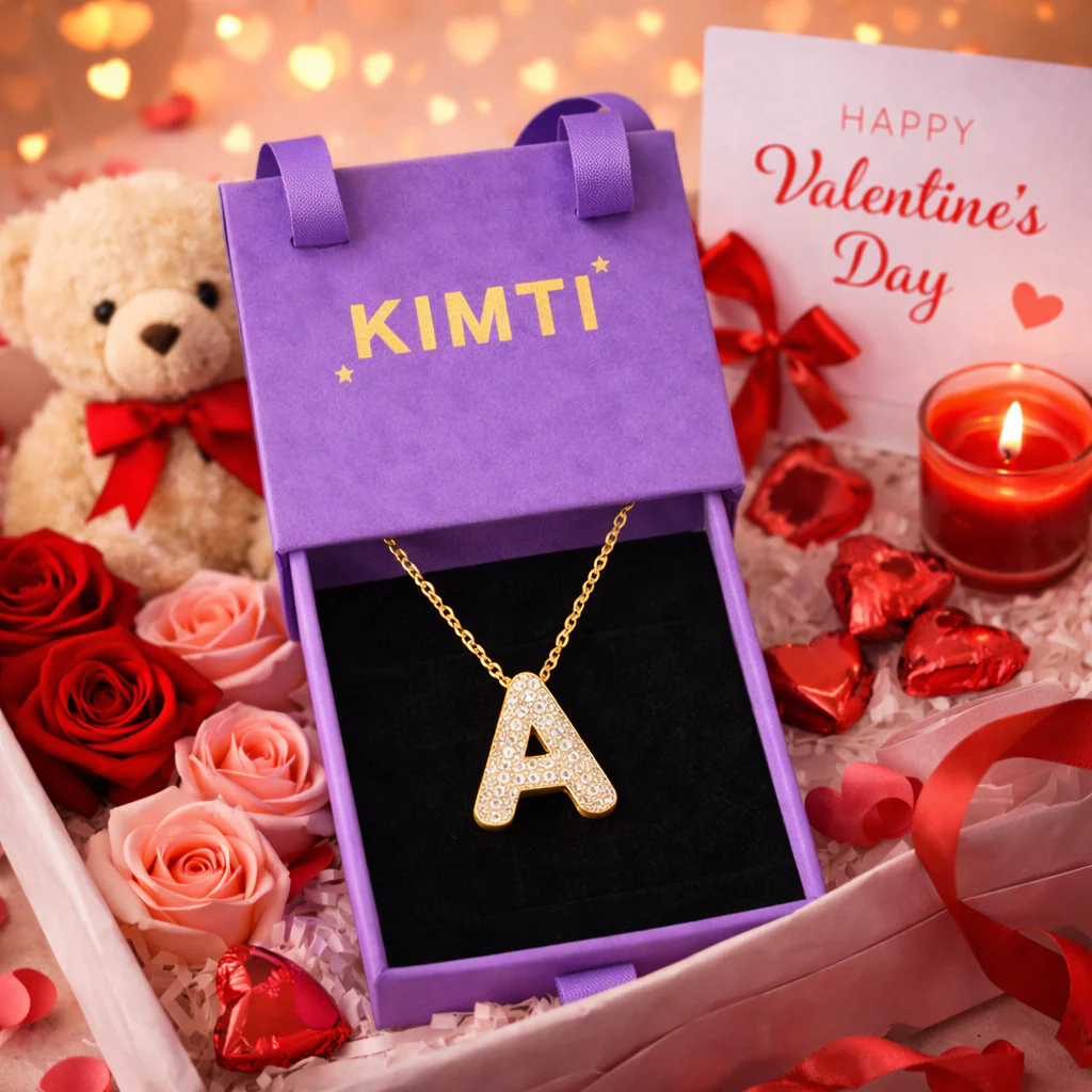 18k Gold Plated A Initial Necklace - Image 5