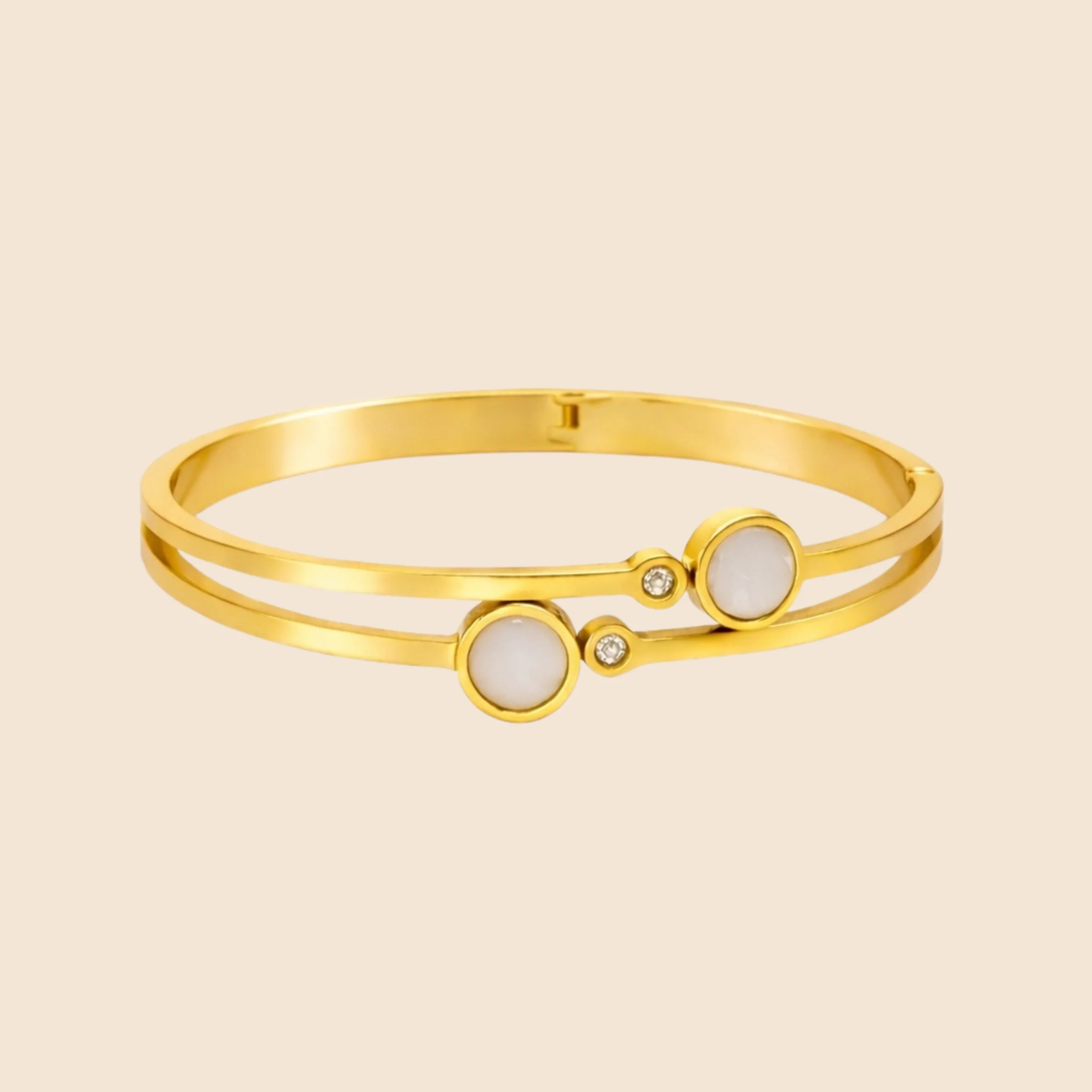 18K Gold Plated Aurelia Moonstone Bracelet - Image 5