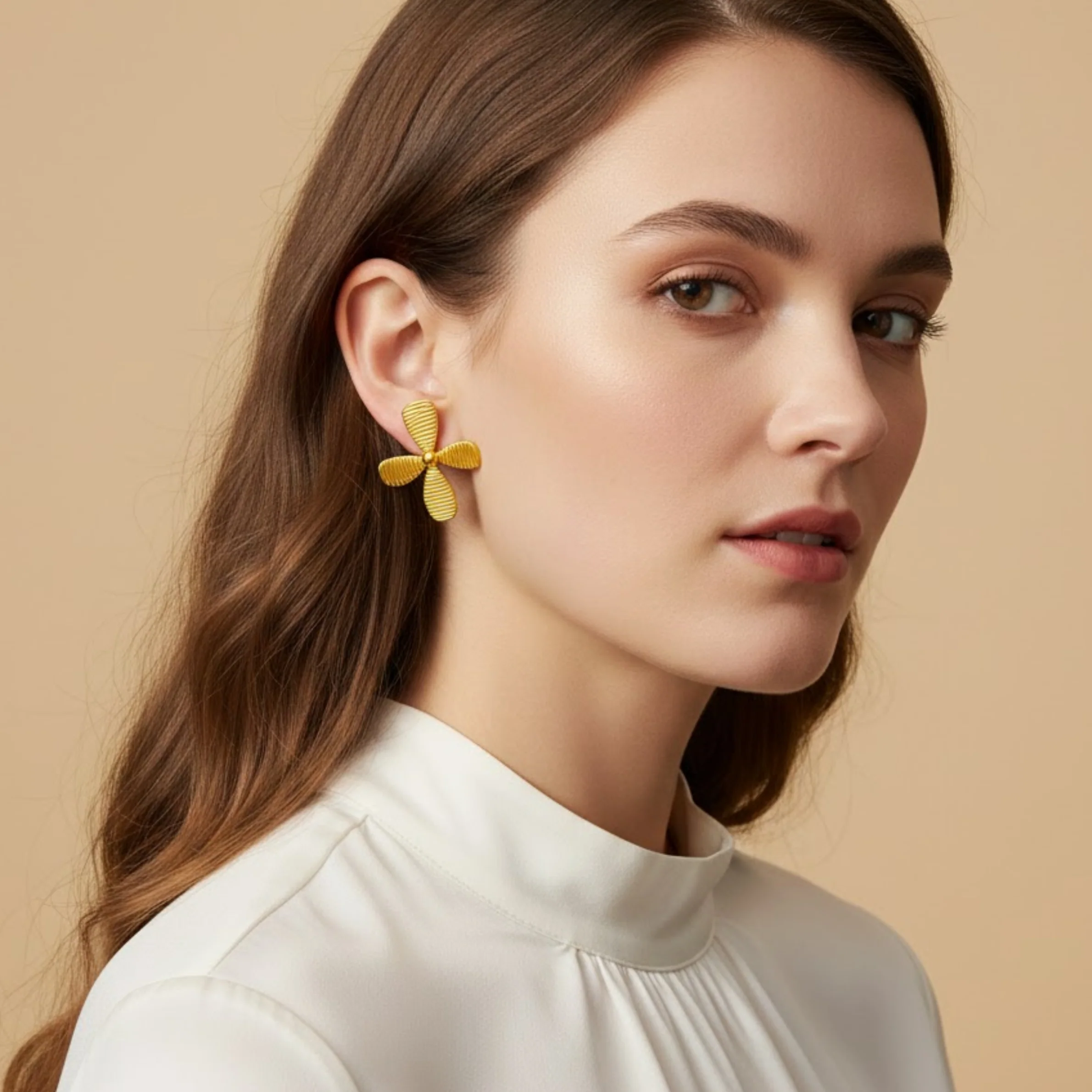 18k Gold Plated Bling Blogger Bow Anti Tarnish Earring - Image 2