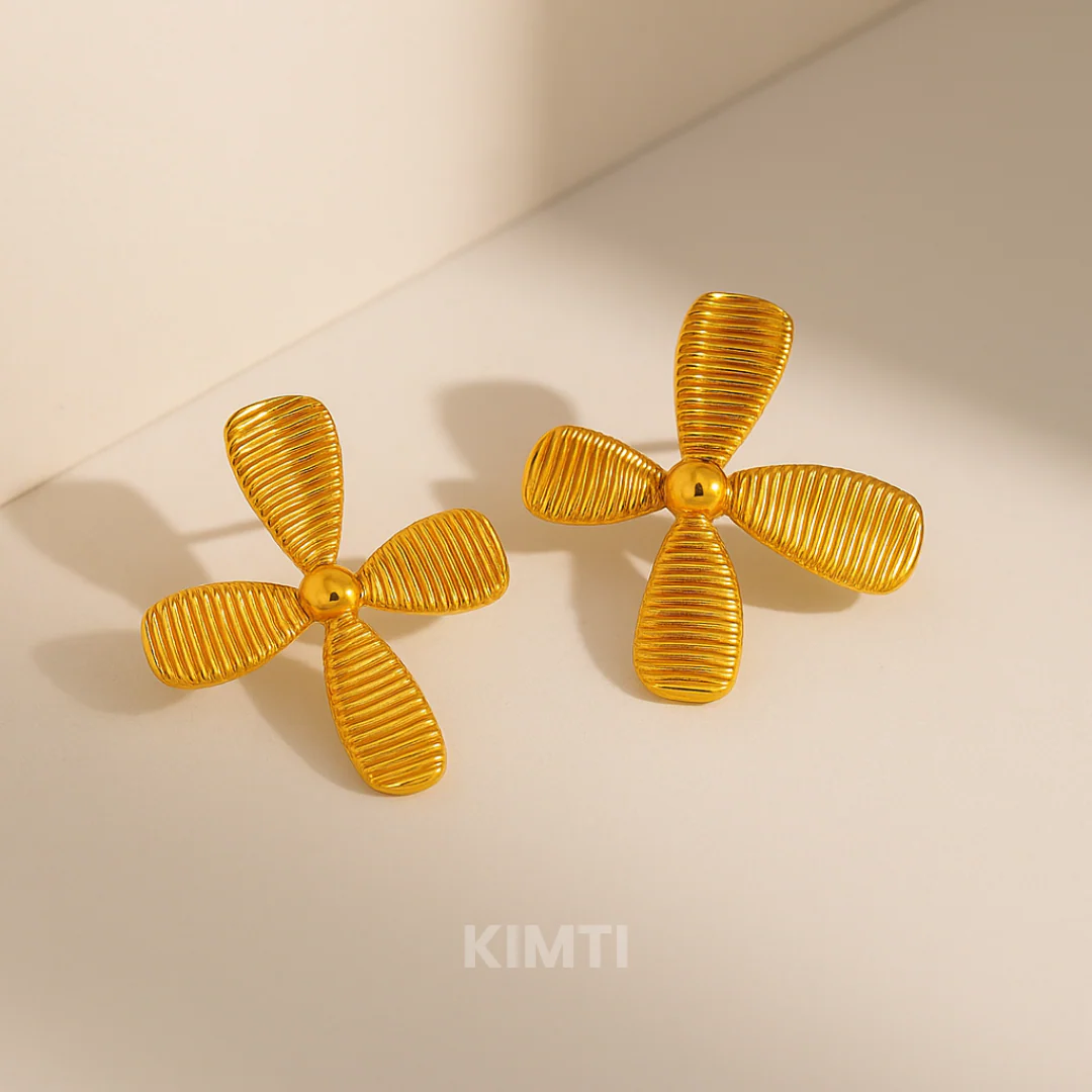 18k Gold Plated Bling Blogger Bow Anti Tarnish Earring - Image 3