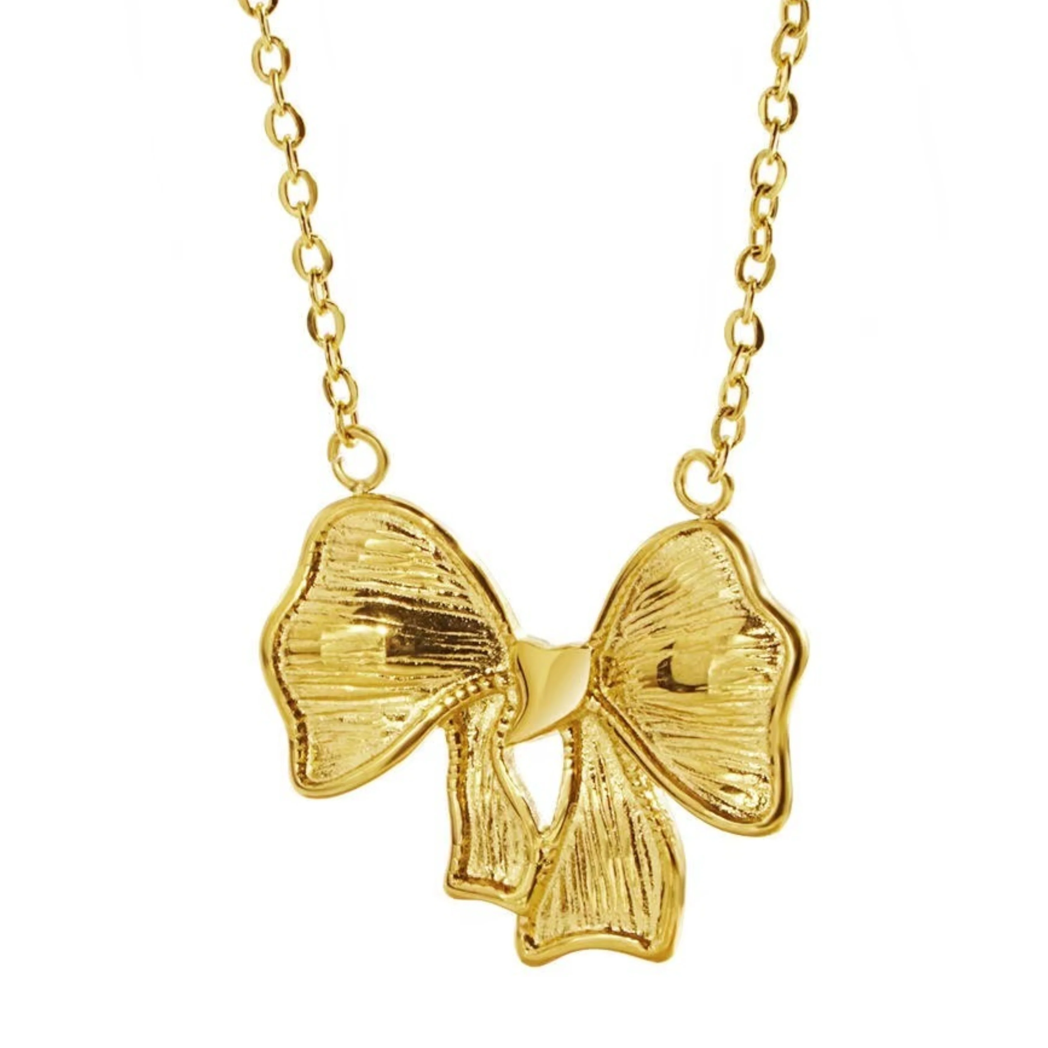 18K Gold Plated Bow  Anti Tarnish Necklace - Image 2