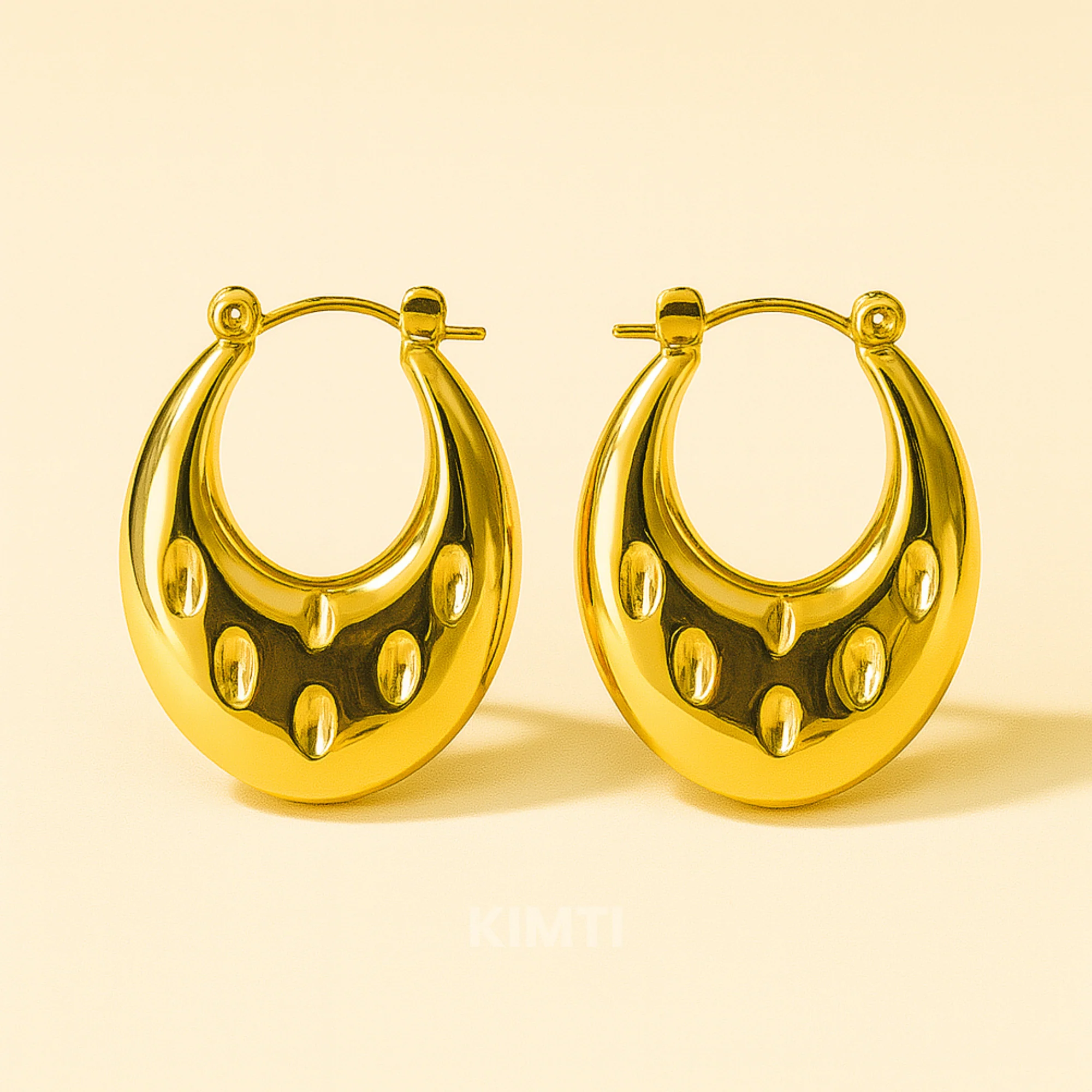 18K Gold Plated Lucy Hoop Anti Tarnish Hoops Earring
