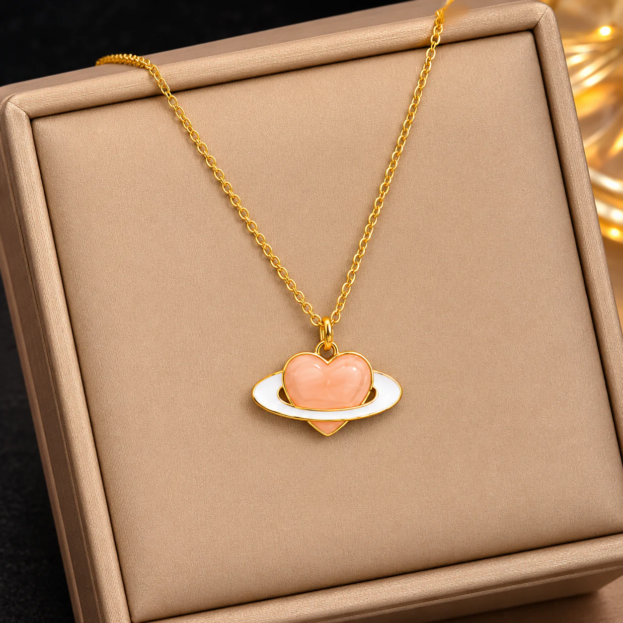 18K Gold Plated Celestial Heart Necklace - Image 2