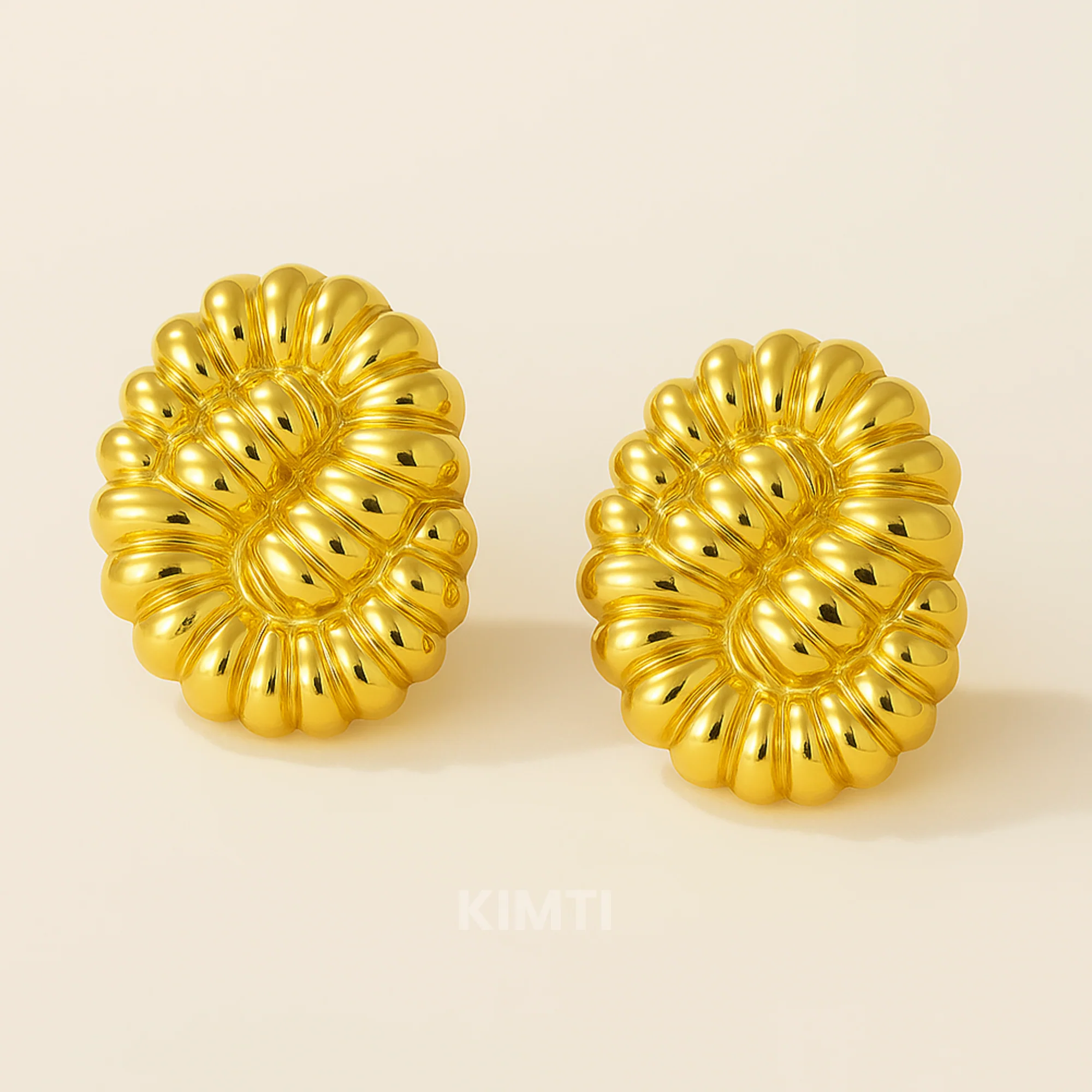18K Gold Plated Contemporary Shaped Earrings