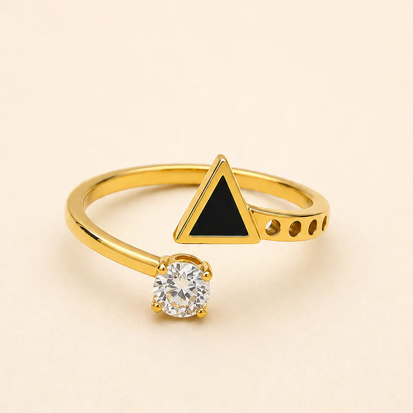 18K Gold Plated Crystal Open Band Ring