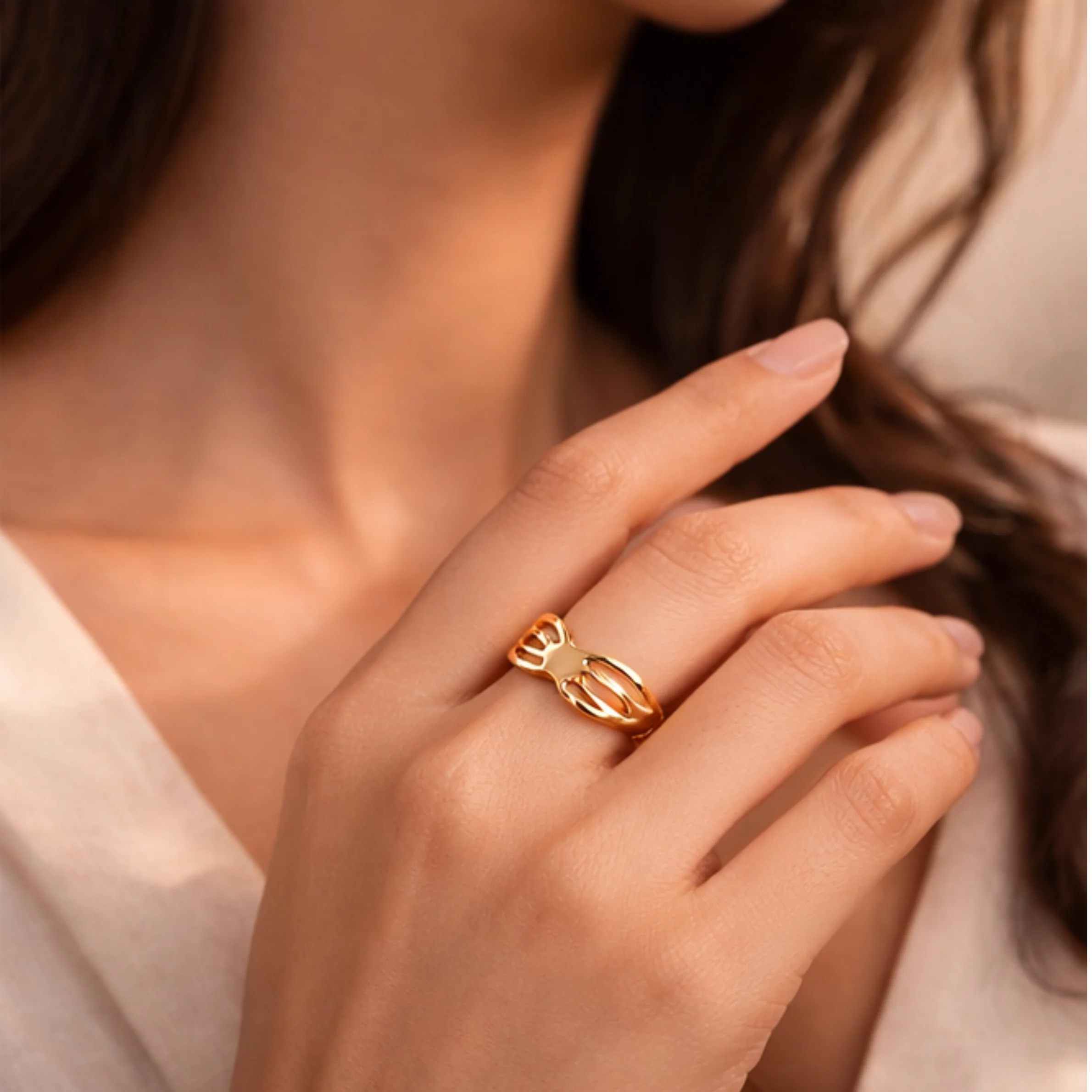 18k Gold Plated Eternal Bond Ring - Image 2
