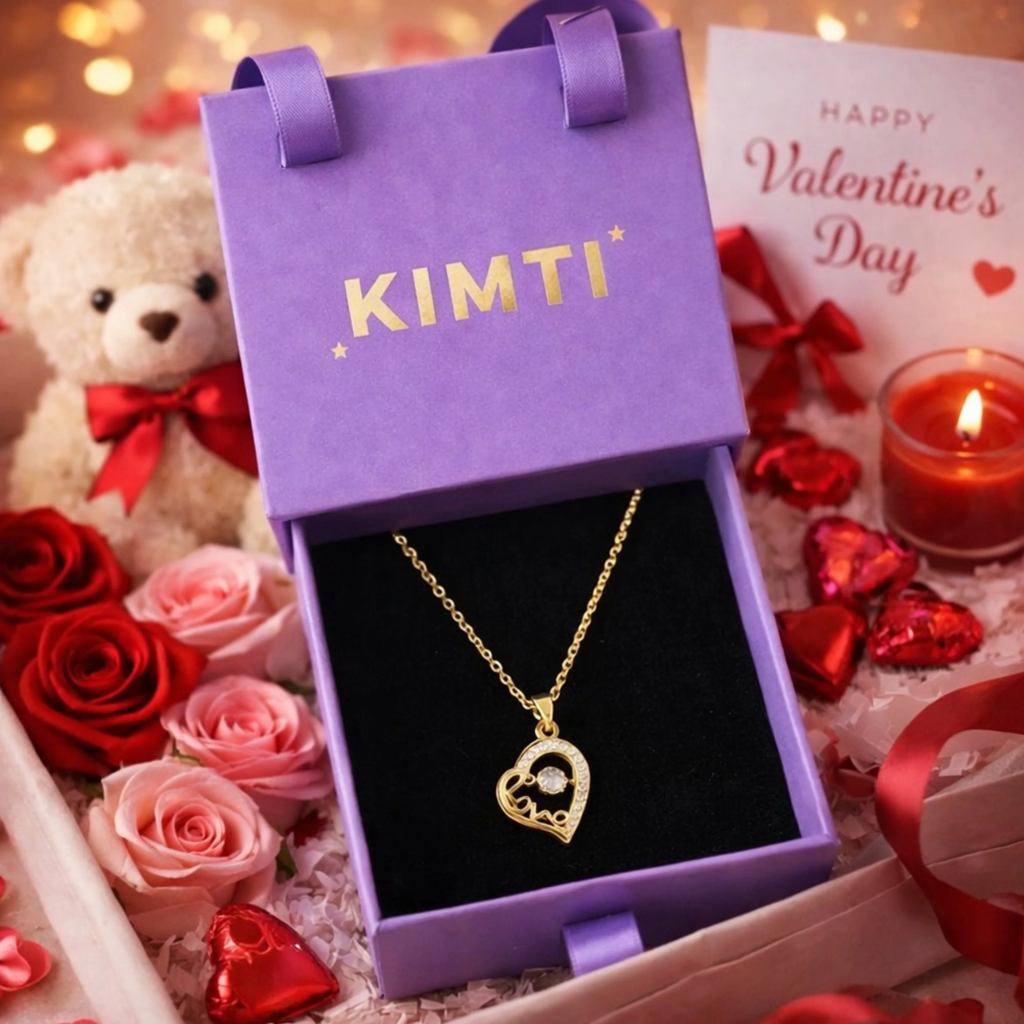 18K Gold Plated Feminine Heart Necklace - Image 2