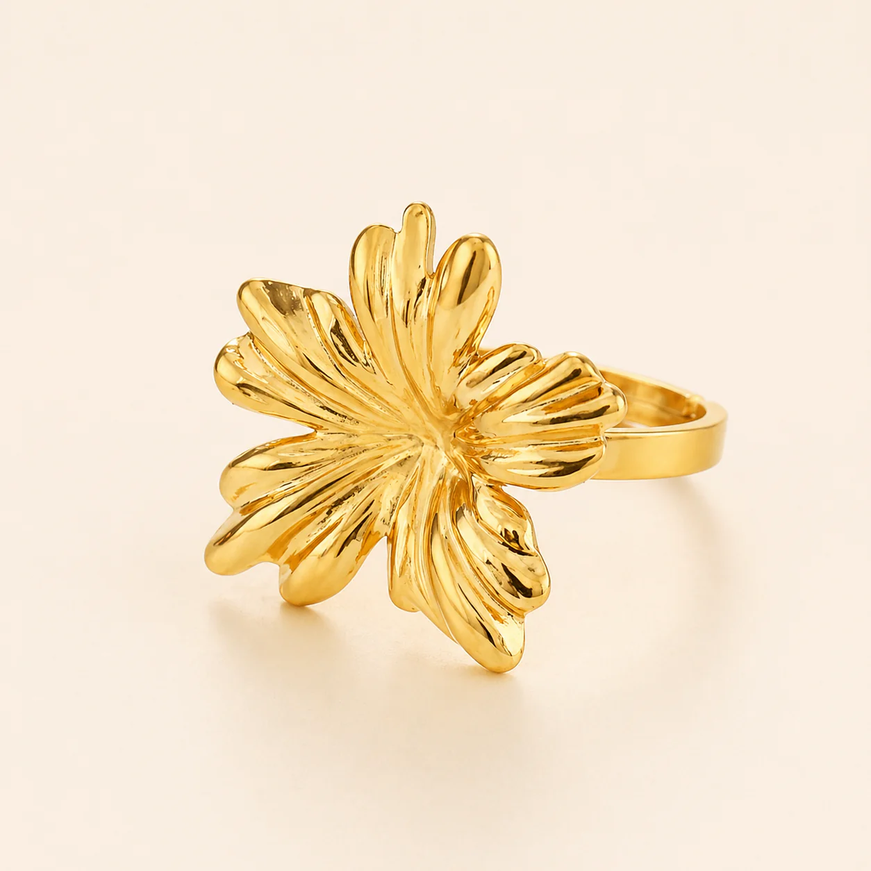 18K Gold Plated Flower Rings