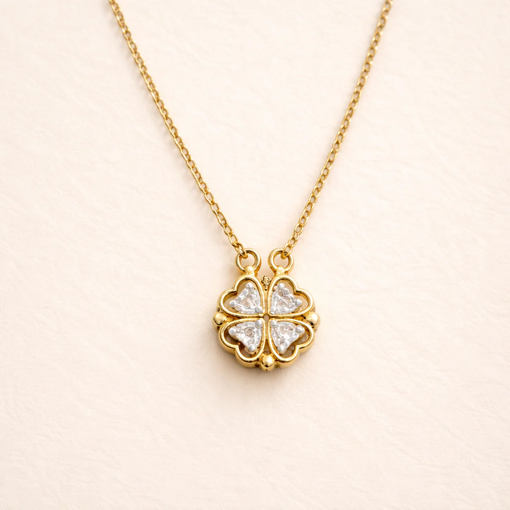 18k Gold Plated Fortune Bloom Crystal Necklace - Image 3