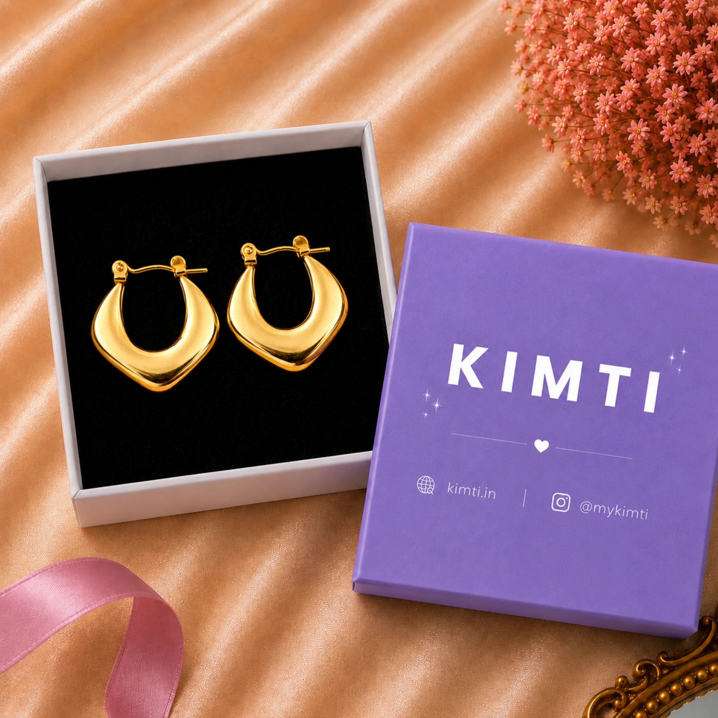 18K Gold Plated Hoops Anti Tarnish Earring - Image 3