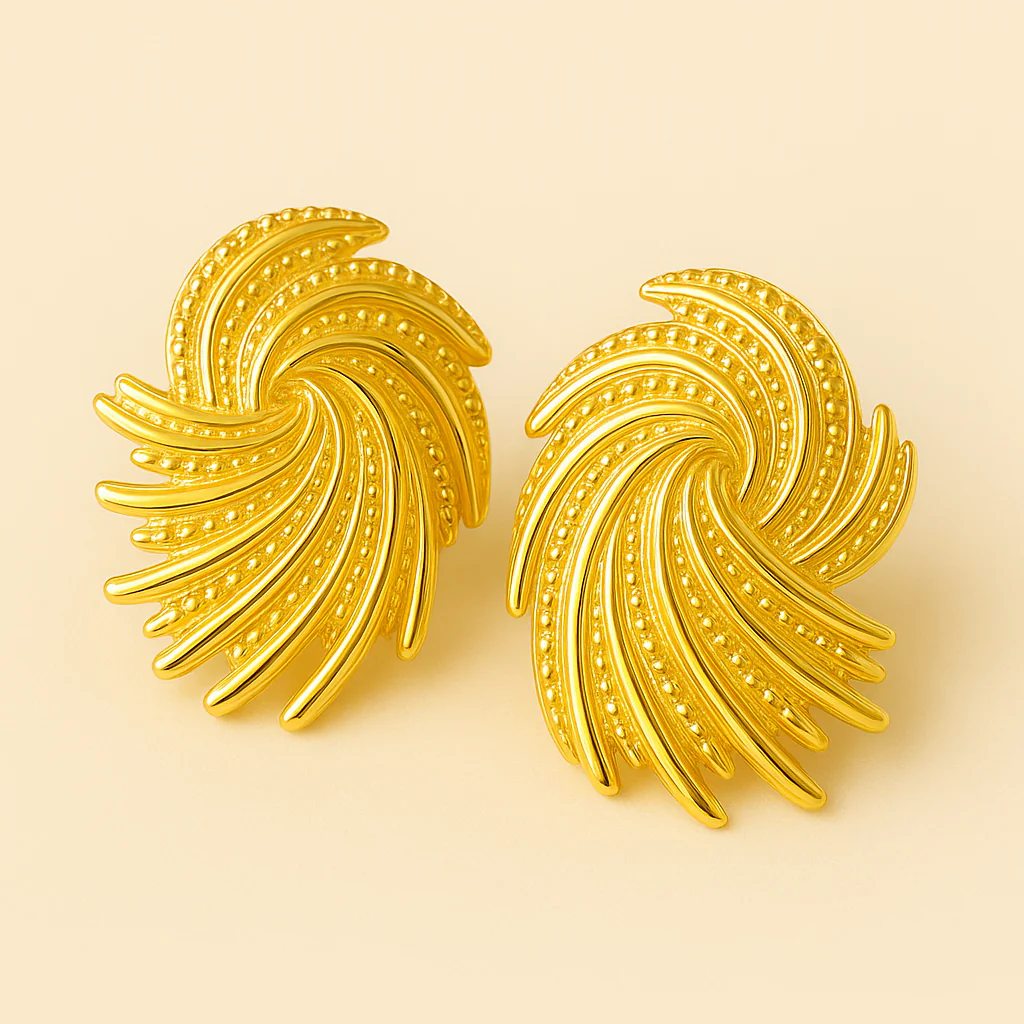 18K Gold Plated Golden Quill Earrings