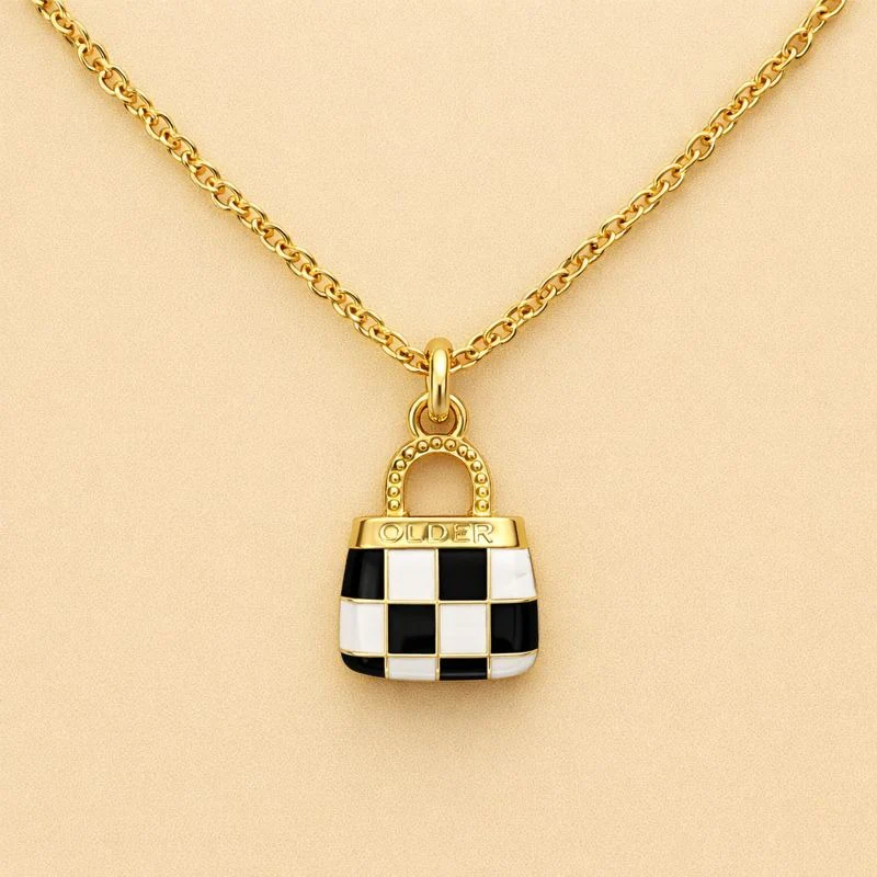18K Gold Plated Handbag Pendant Necklace