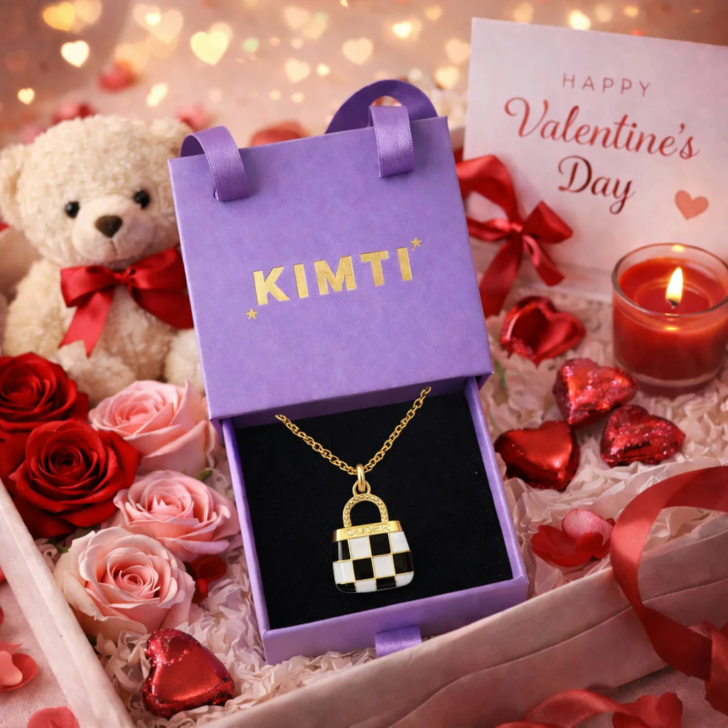 18K Gold Plated Handbag Pendant Necklace - Image 5