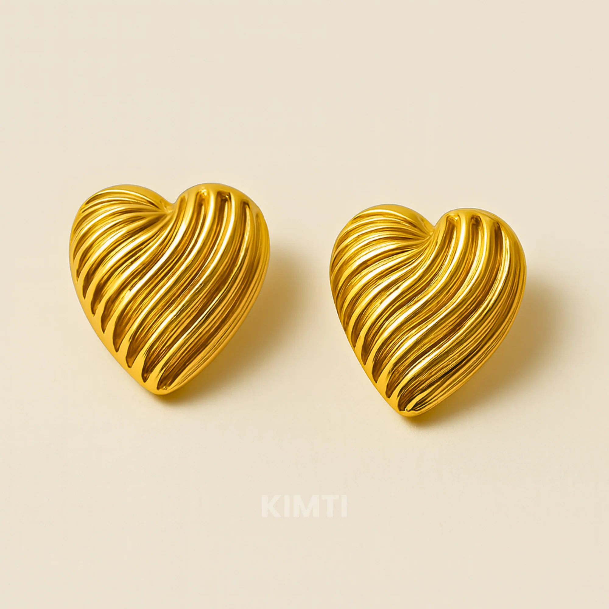18k Gold Plated heart-shaped Anti Tarnish Earring