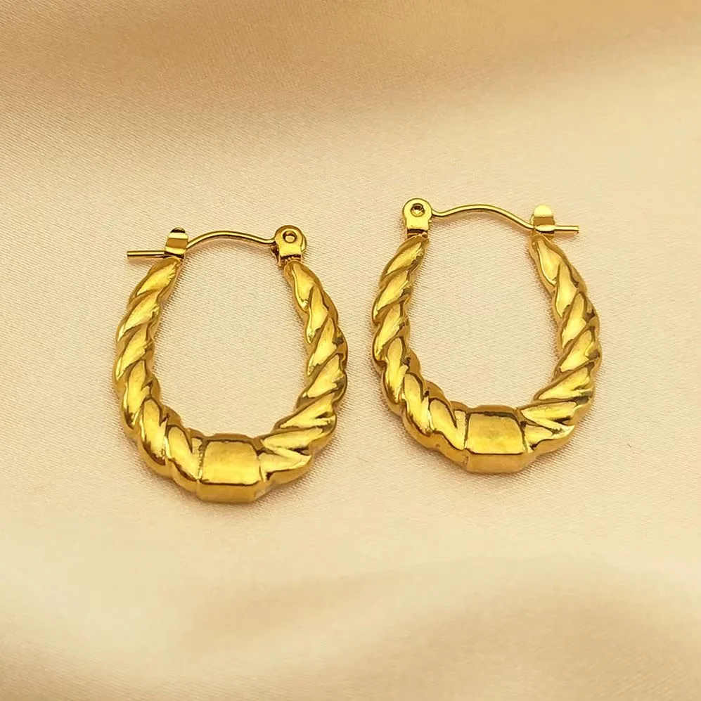 18K Gold Plated Hoop Anti Tarnish Earring - Image 2