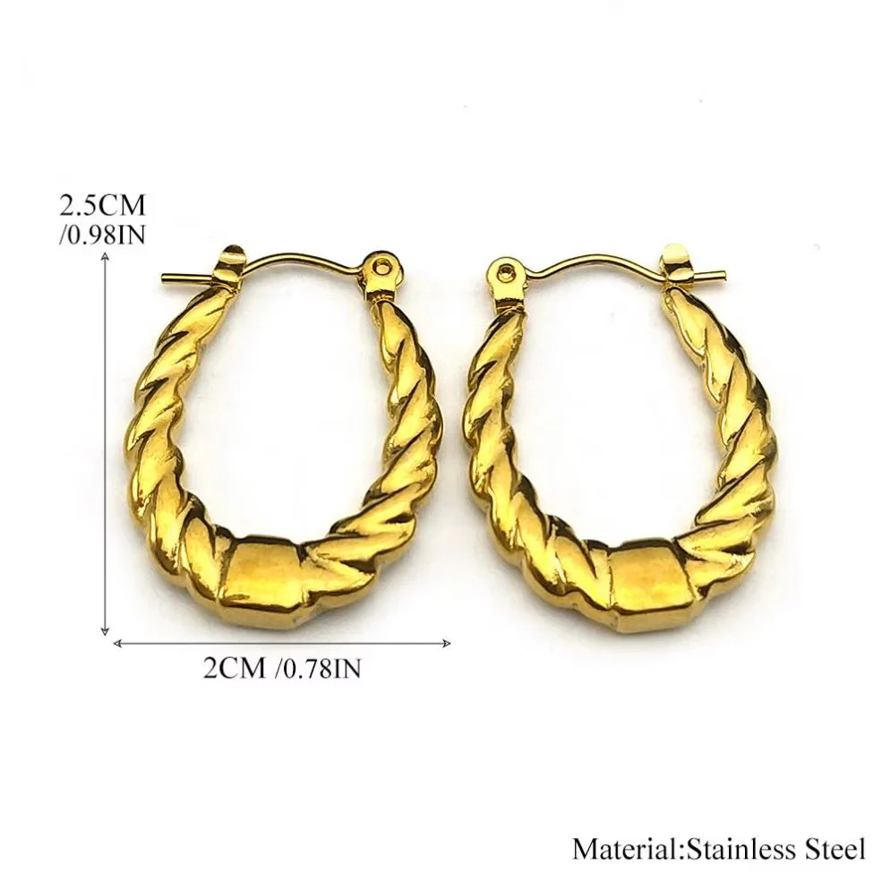 18K Gold Plated Hoop Anti Tarnish Earring - Image 3