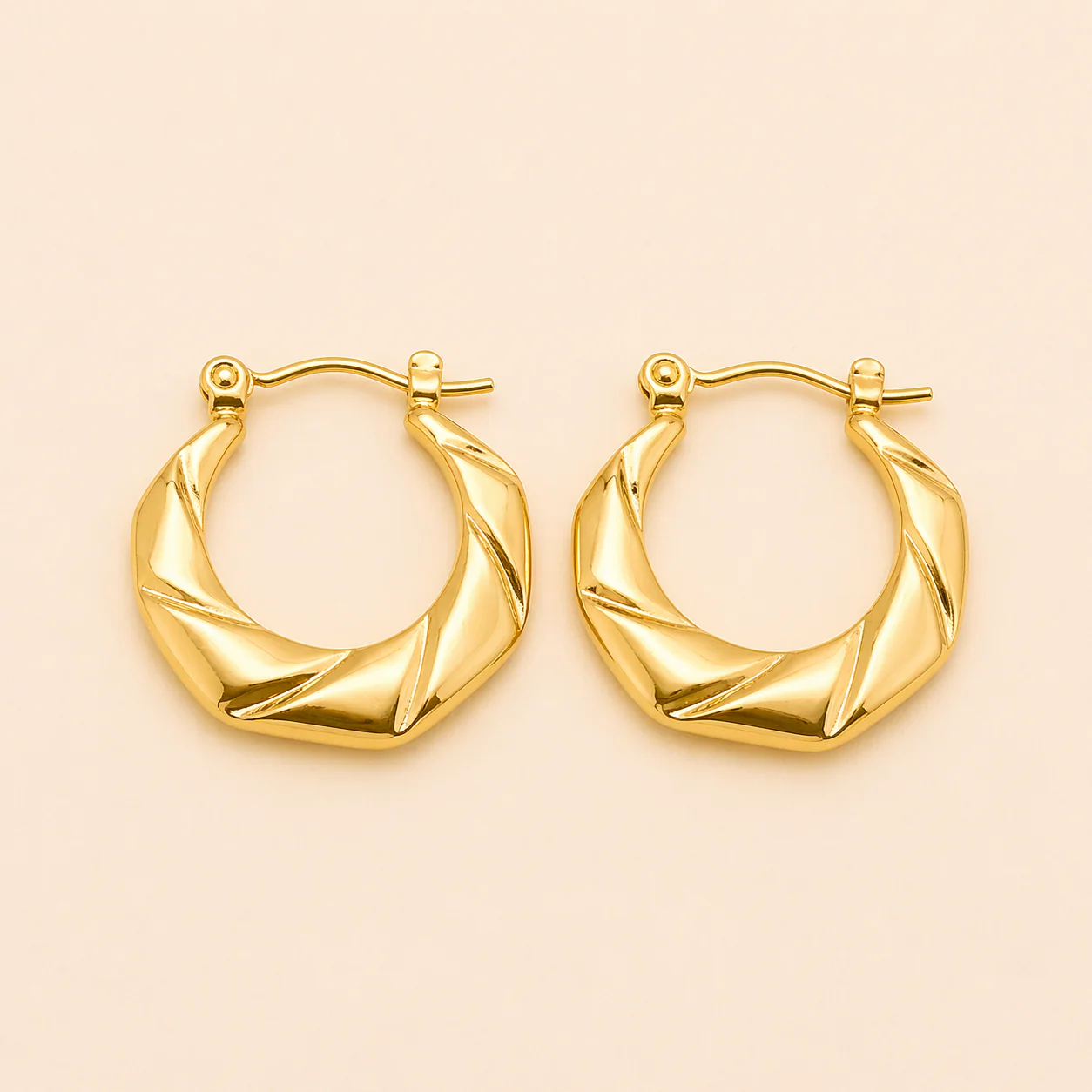 18K Gold Plated Hoops Earrings