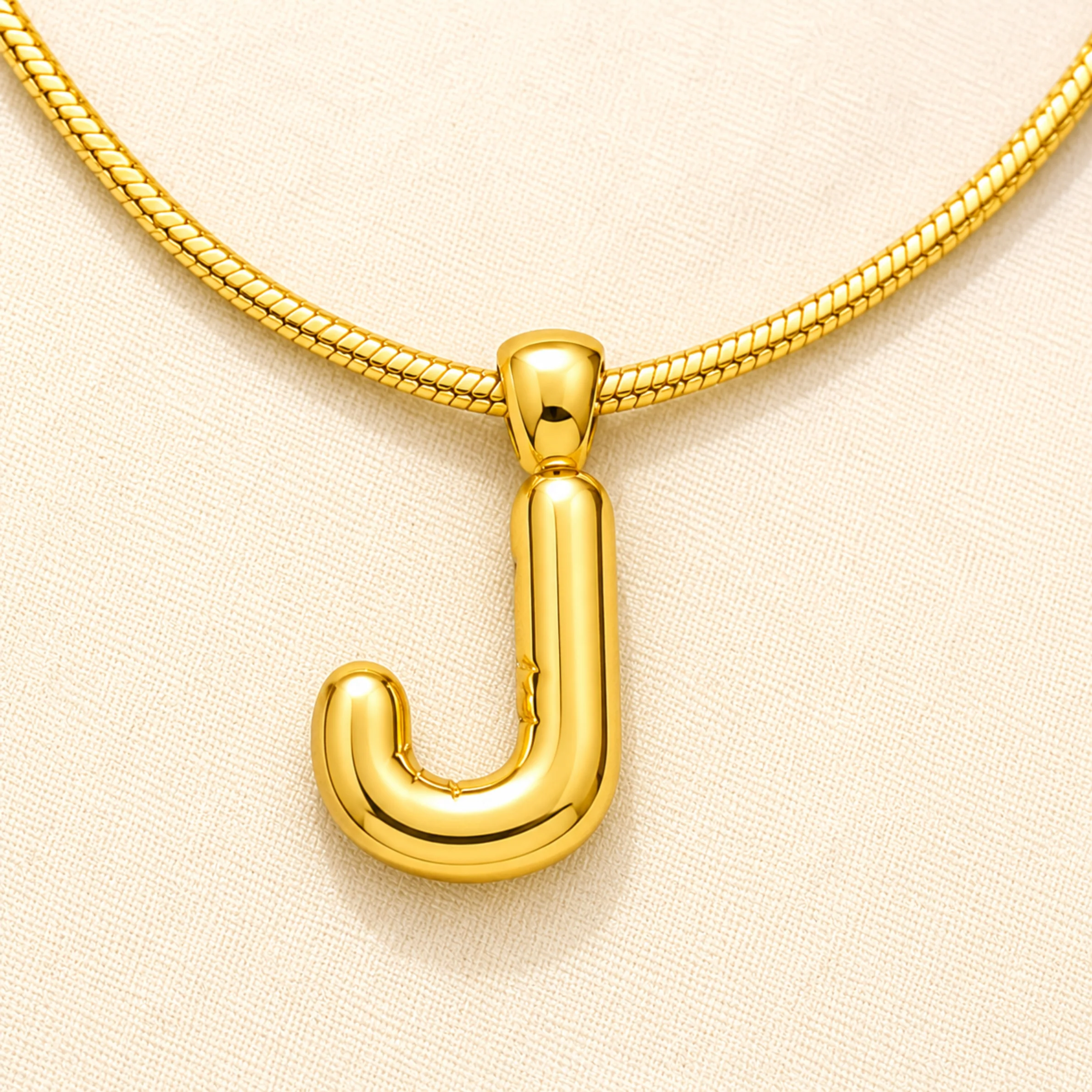 18K Gold Plated Initial J Pendant Necklace - Image 4