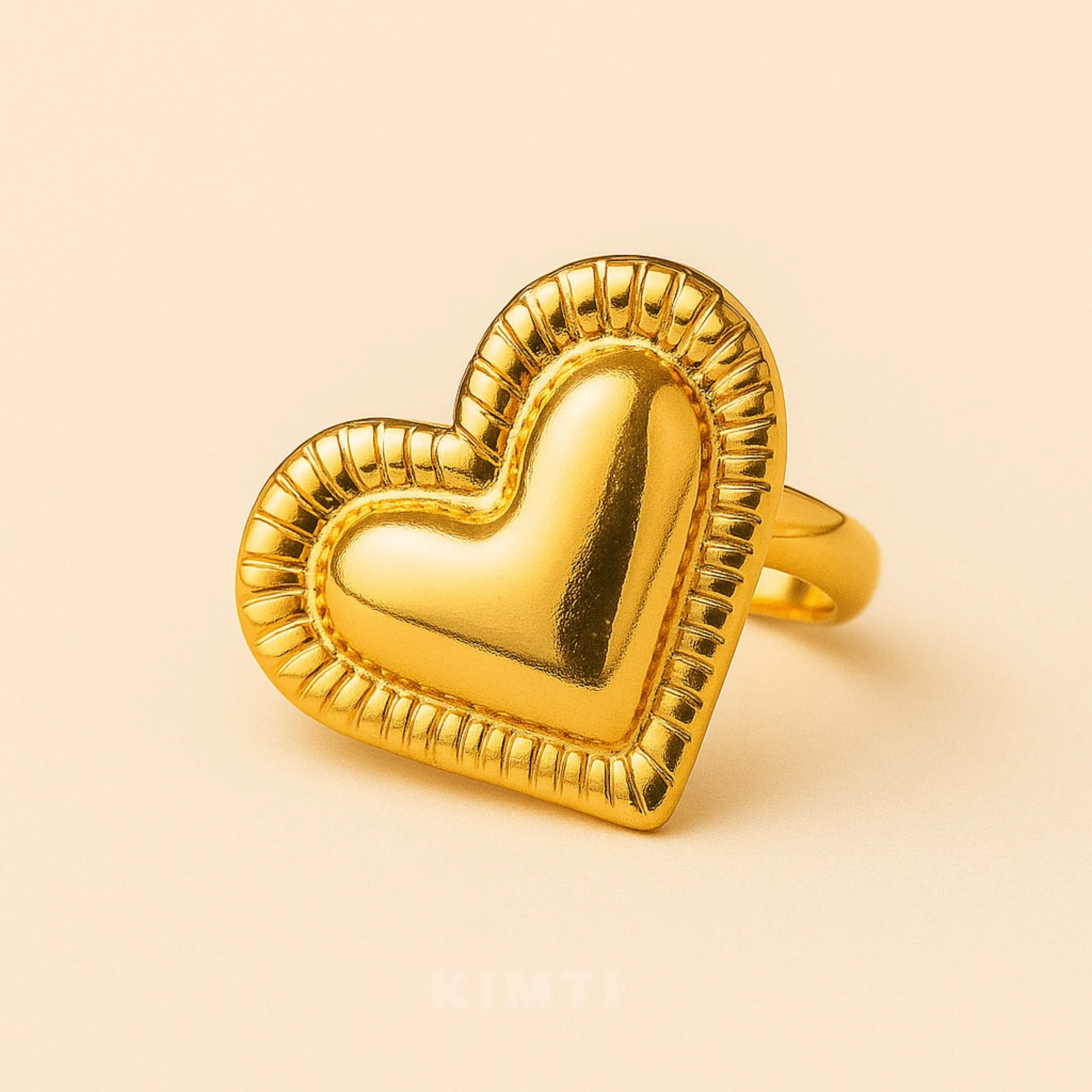 18K Gold Plated Amorina Heart Ring for Women