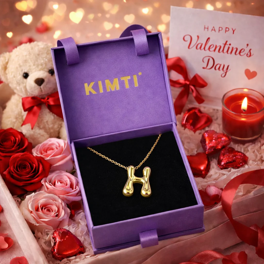 18k Gold Plated letter H gold pendant necklace - Image 5