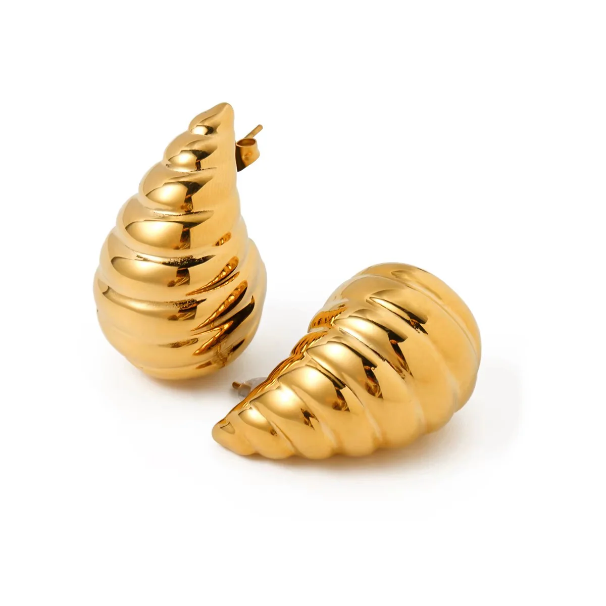 Light Hollow Teardrop Water Drop Stud Earrings - Image 2