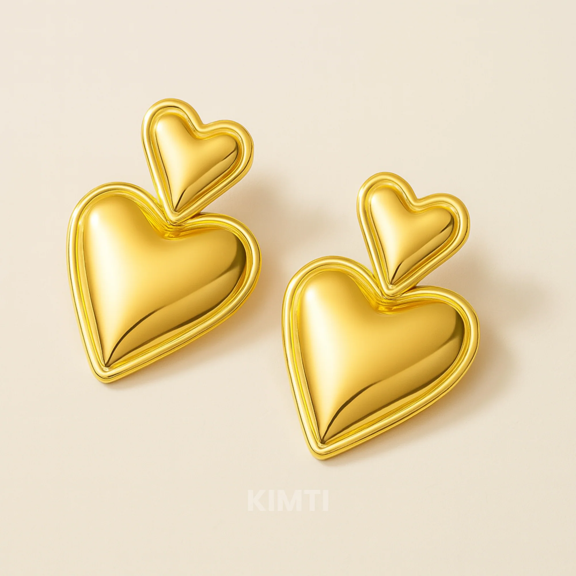 18k Gold Plated Love Drop Stud Anti Tarnish Earring