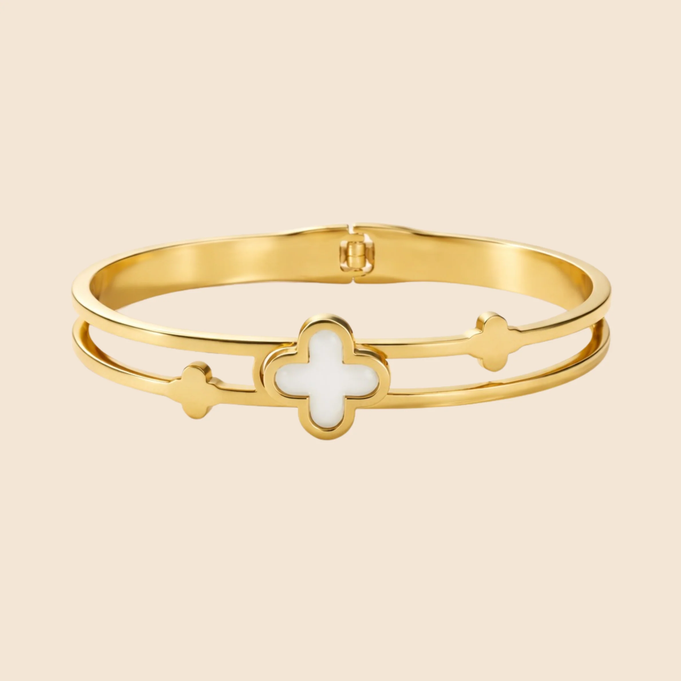18K Gold Plated Luna Clover Elegance Bracelat