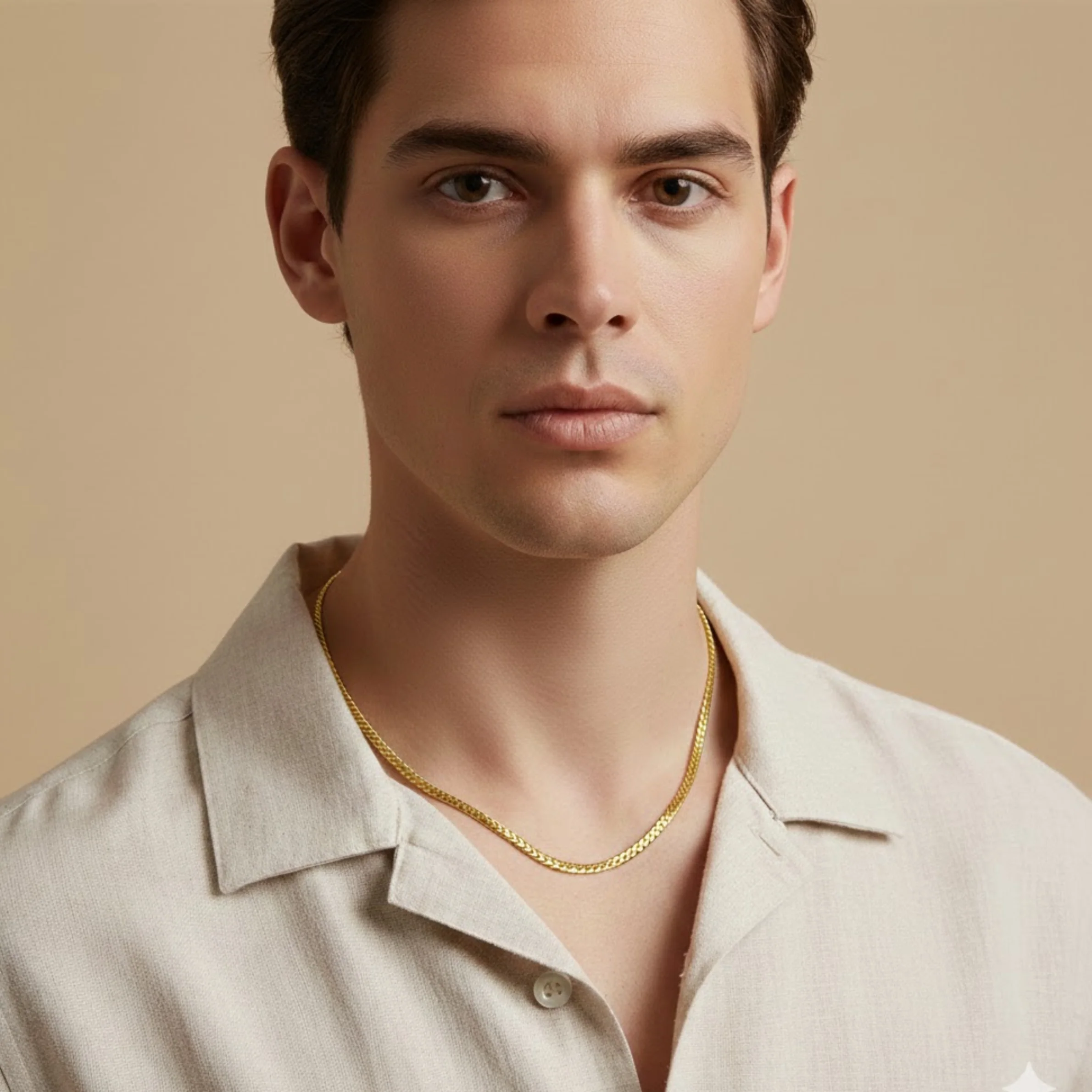 Men-18K Gold plated Anti Tarnsih Small Size Snake Chain - Image 2