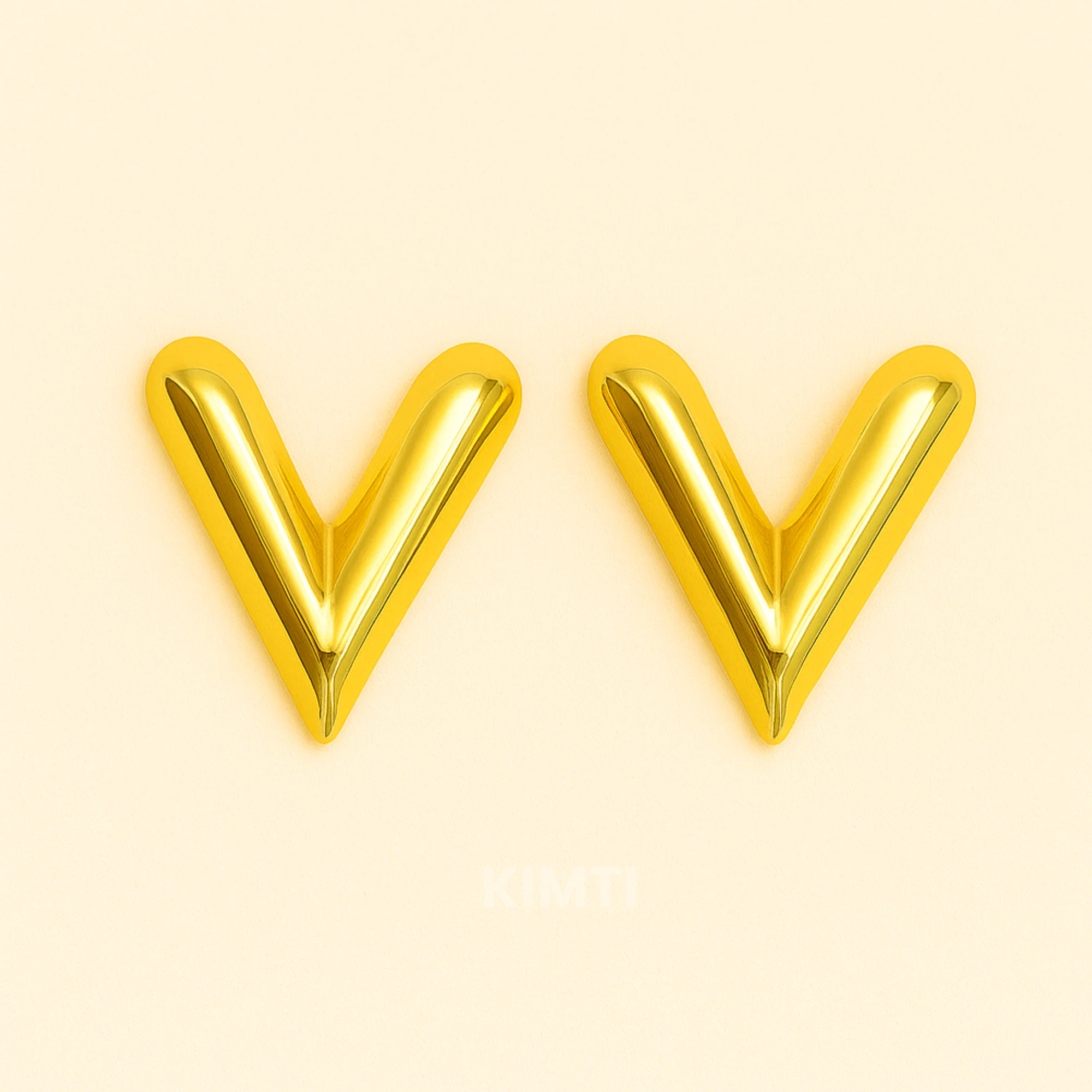 18k Gold Plated Heart Stud Anti Tarnish Earring