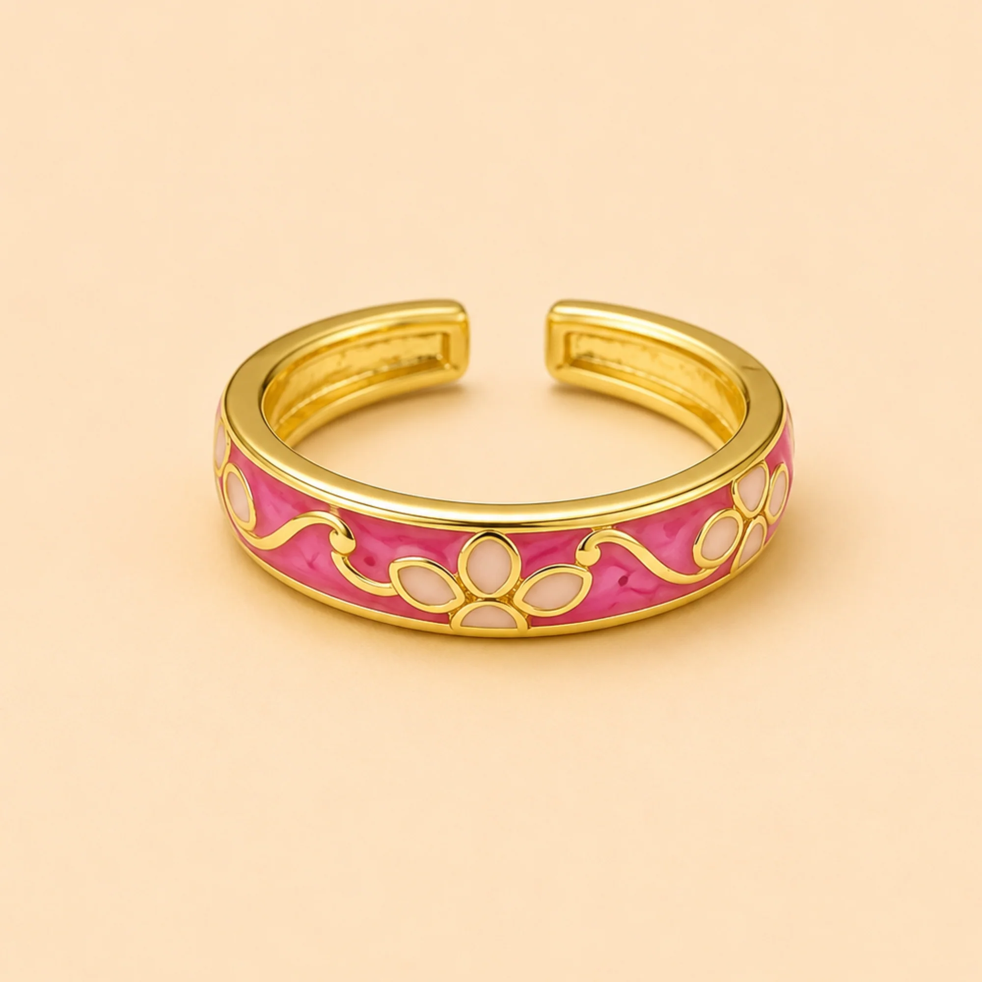 18K Gold Plated Minimal Flower Aura Ring - Image 10