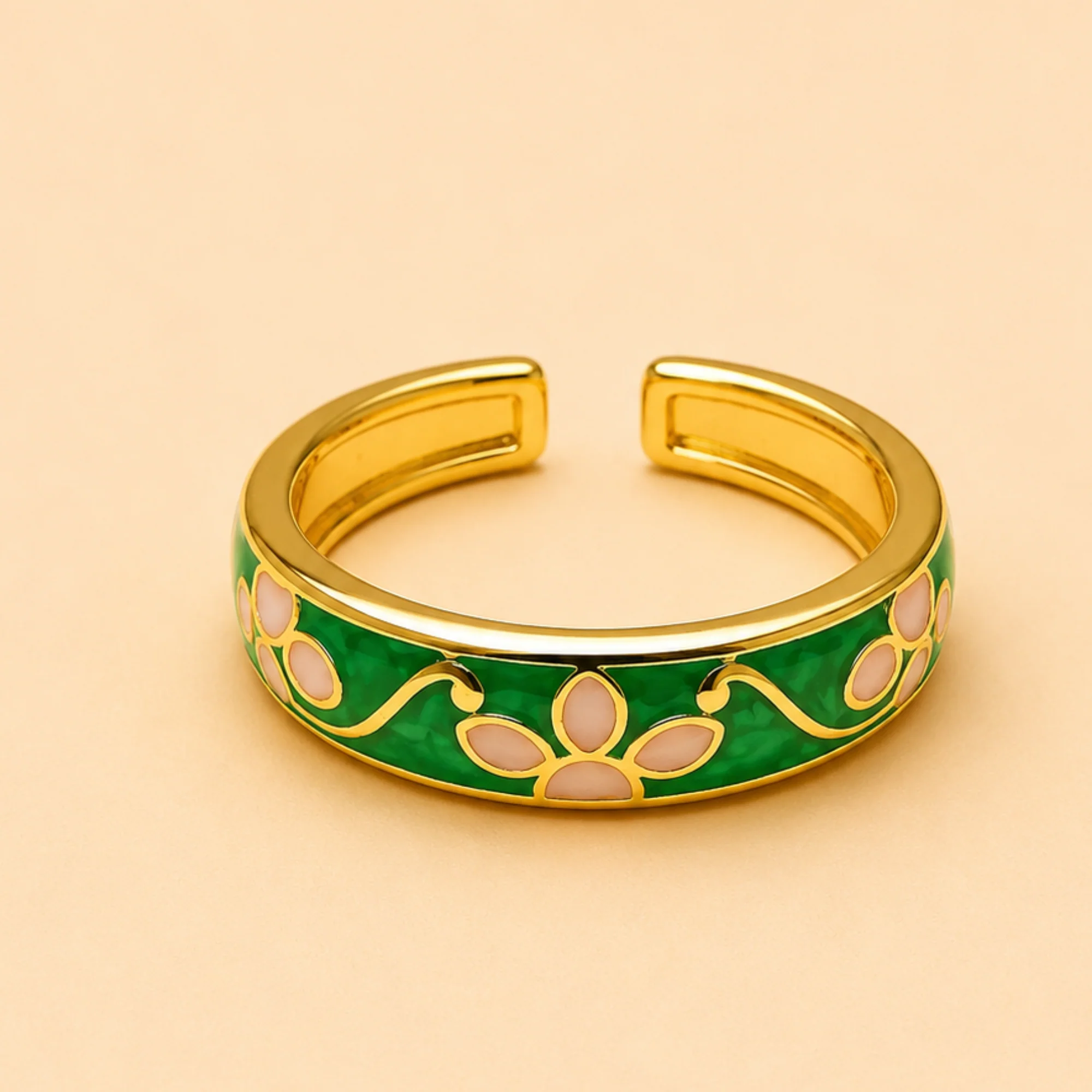 18K Gold Plated Minimal Flower Aura Ring - Image 11
