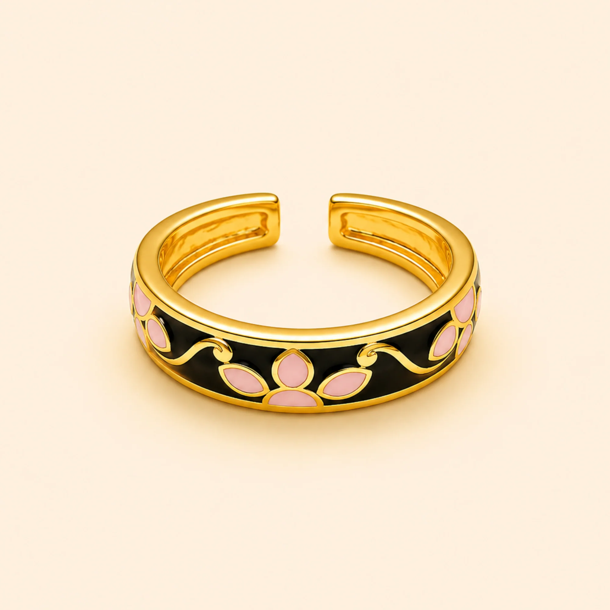 18K Gold Plated Minimal Flower Aura Ring - Image 7