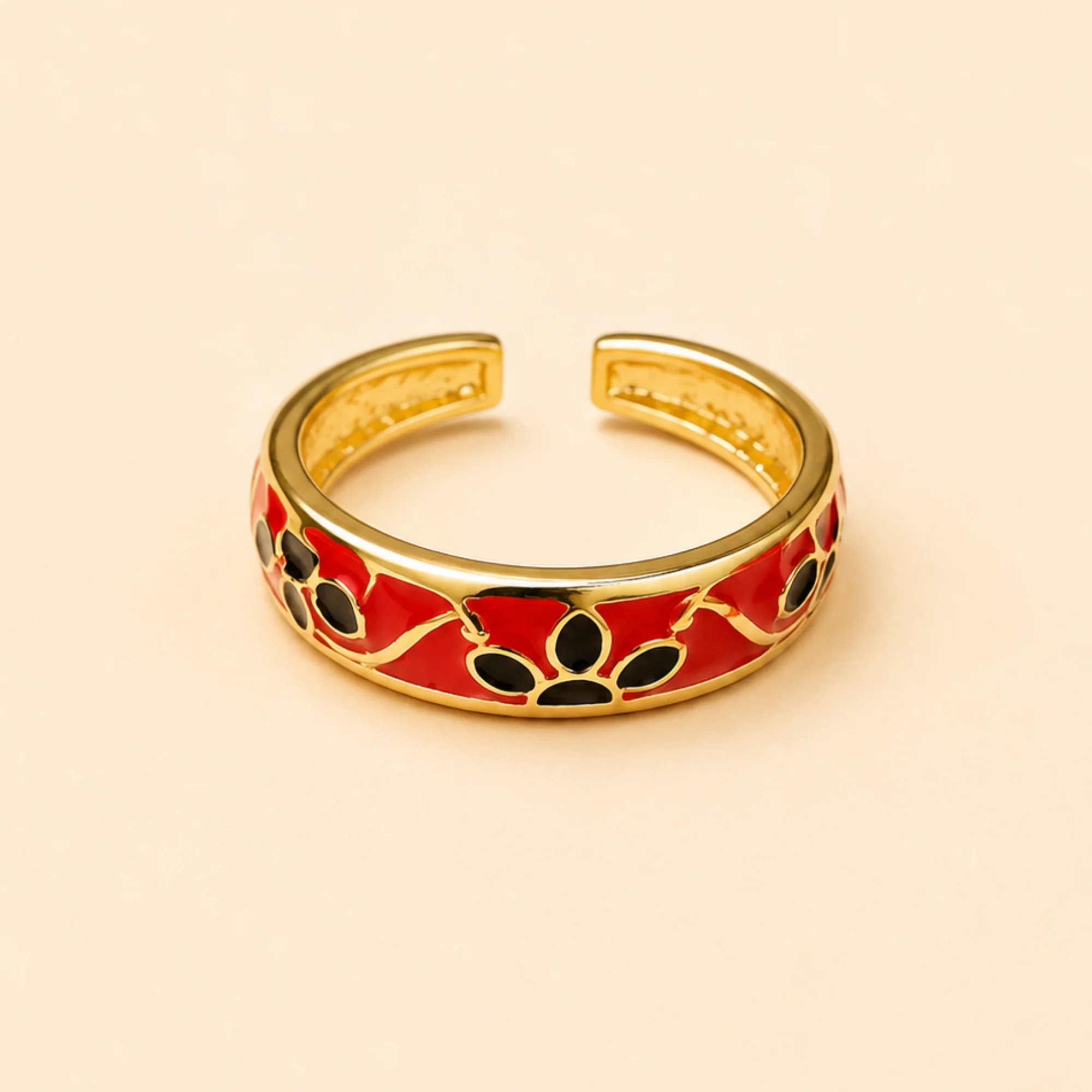 18K Gold Plated Minimal Flower Aura Ring - Image 8