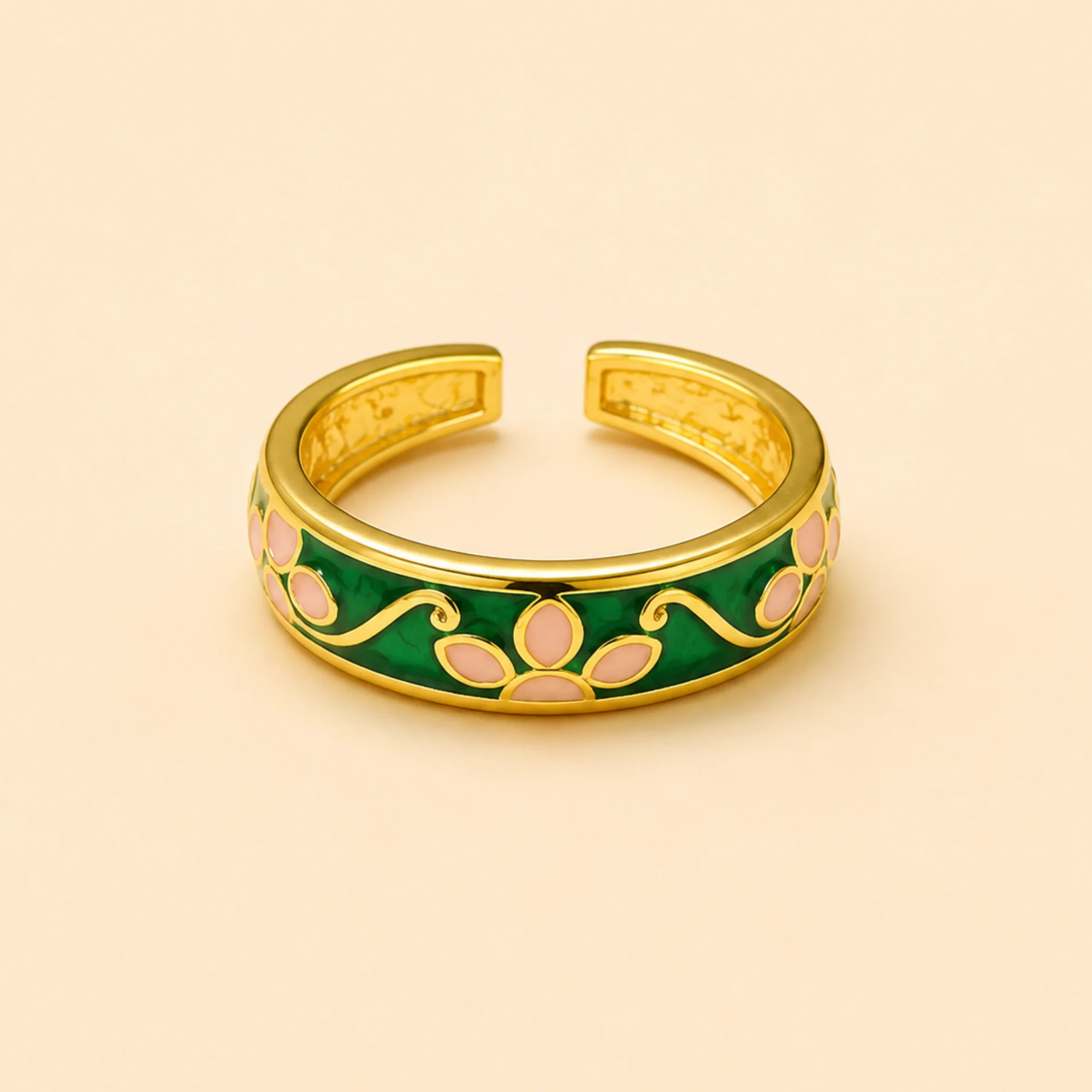 18K Gold Plated Minimal Flower Aura Ring - Image 9