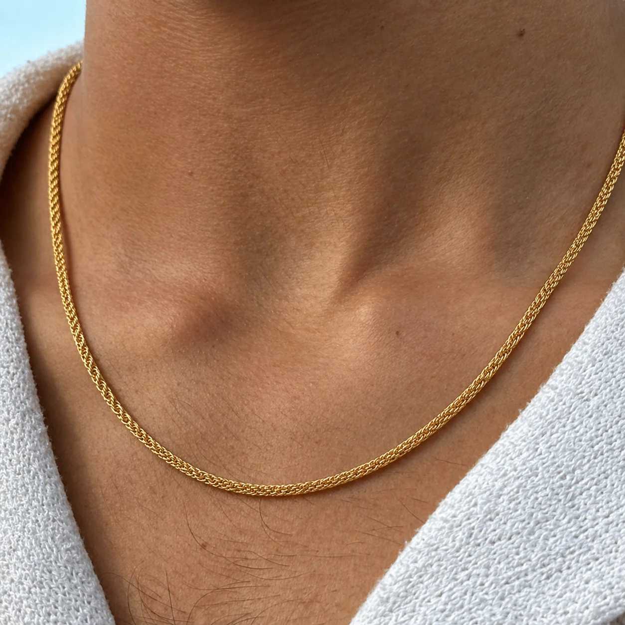 Men - 18K Gold Plated Monarch Twist Necklace - Image 2
