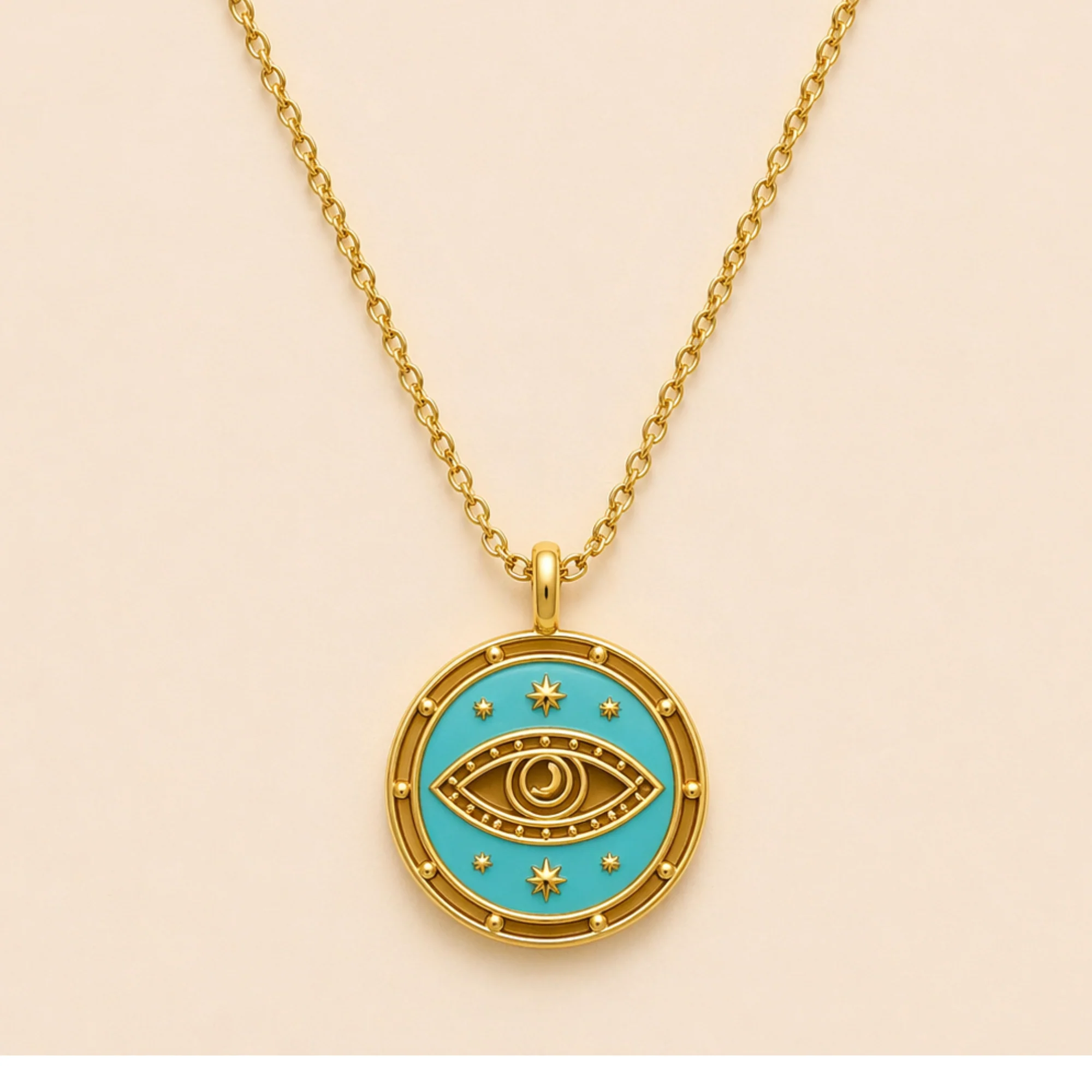 18K Gold Plated Mystic Eye Pendant Necklace