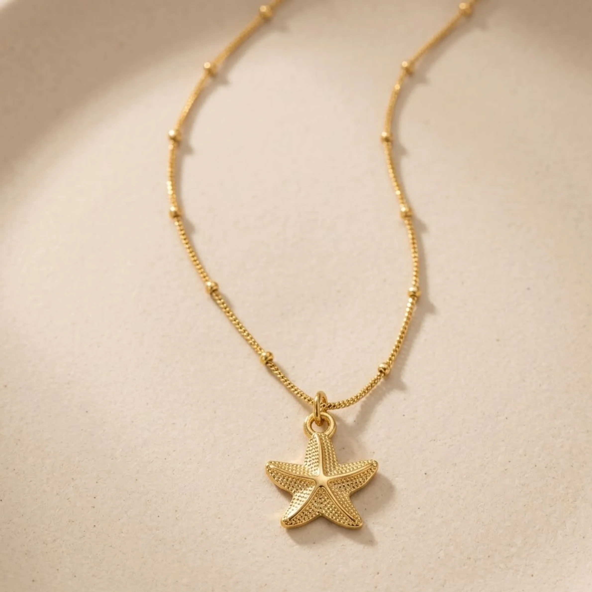 18k Gold Plated Ocean Starfish Pendant Necklace - Image 2