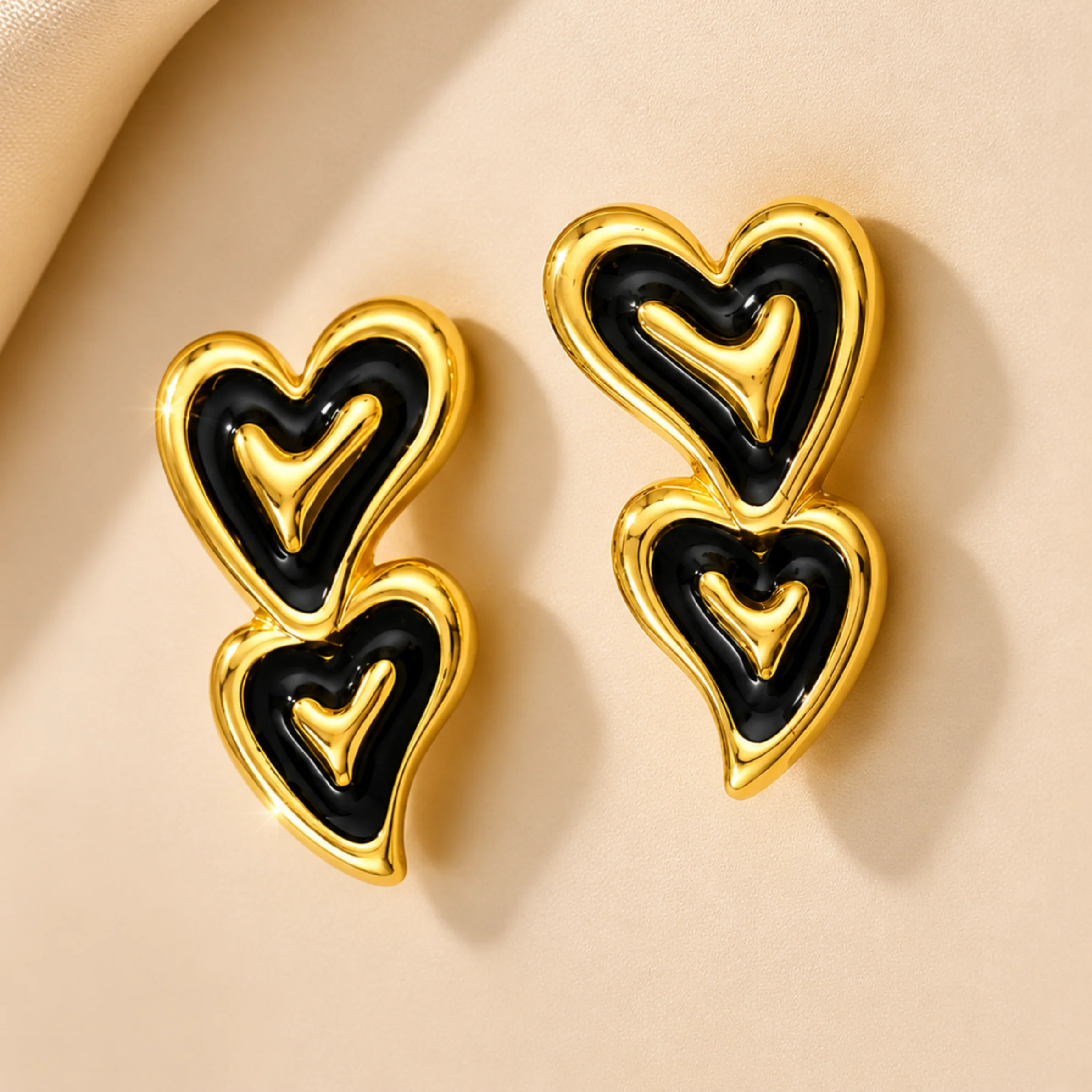 18K Gold Plated Pearl and Enamel Bow Earrings