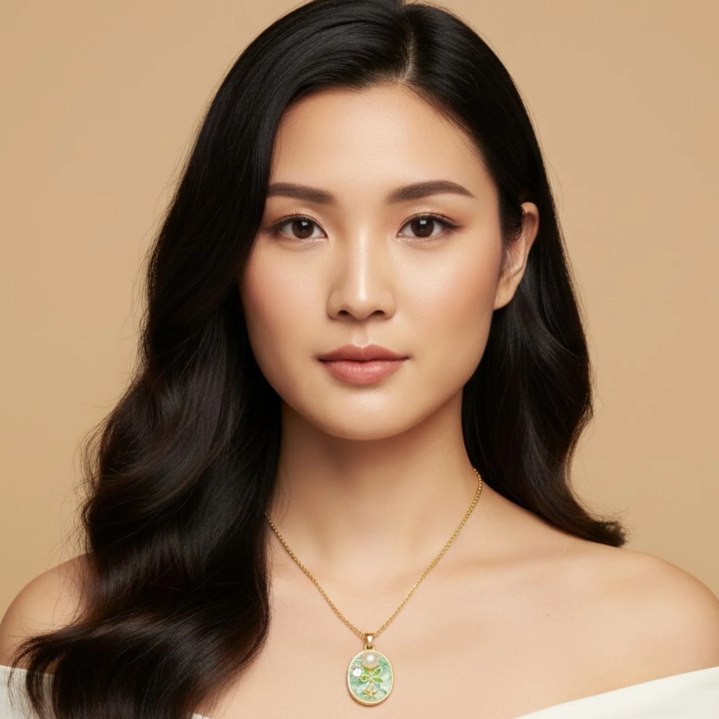 18k Gold Plated Pearl Floral necklace - Image 2