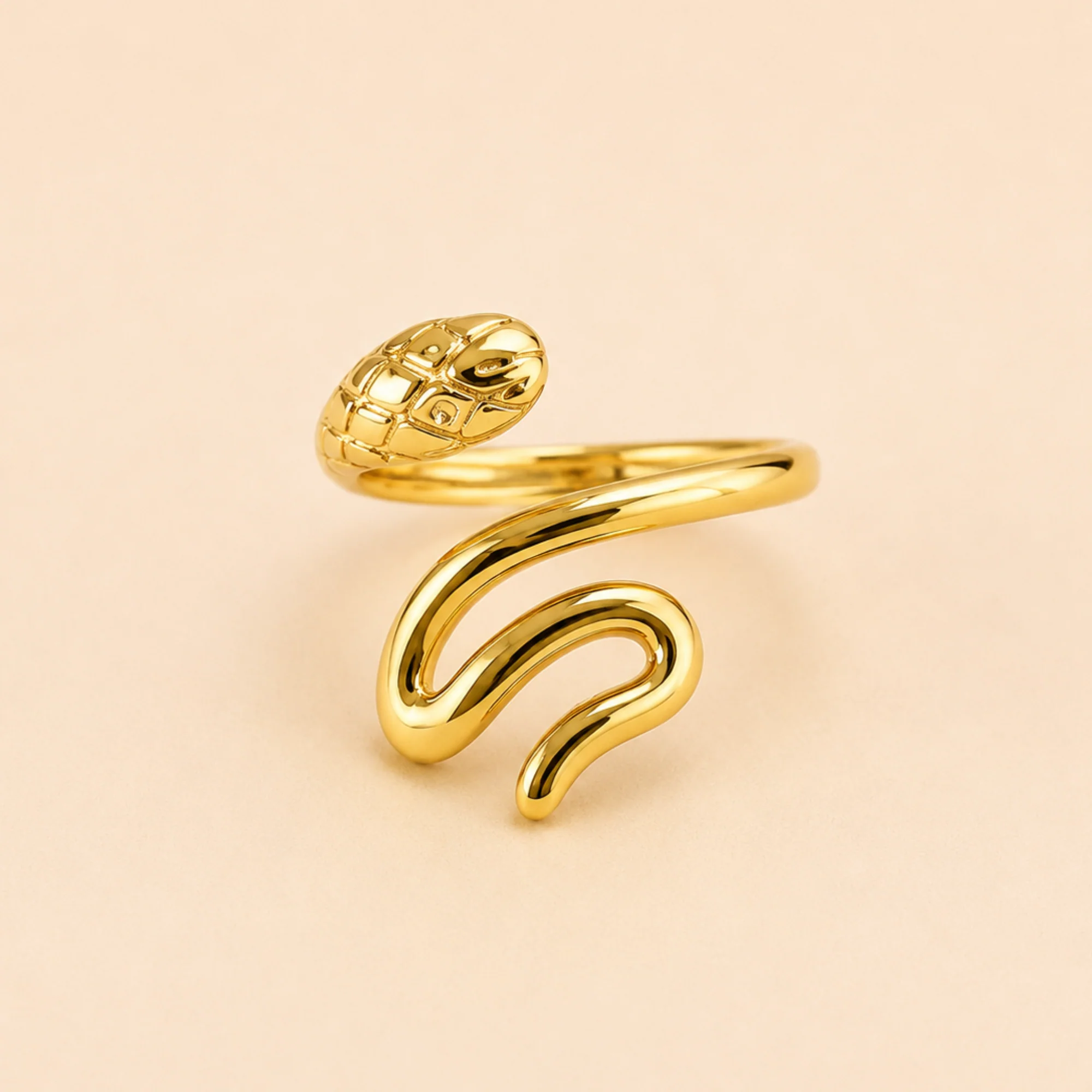 18K Gold Plated Premium Snake Twist Ring