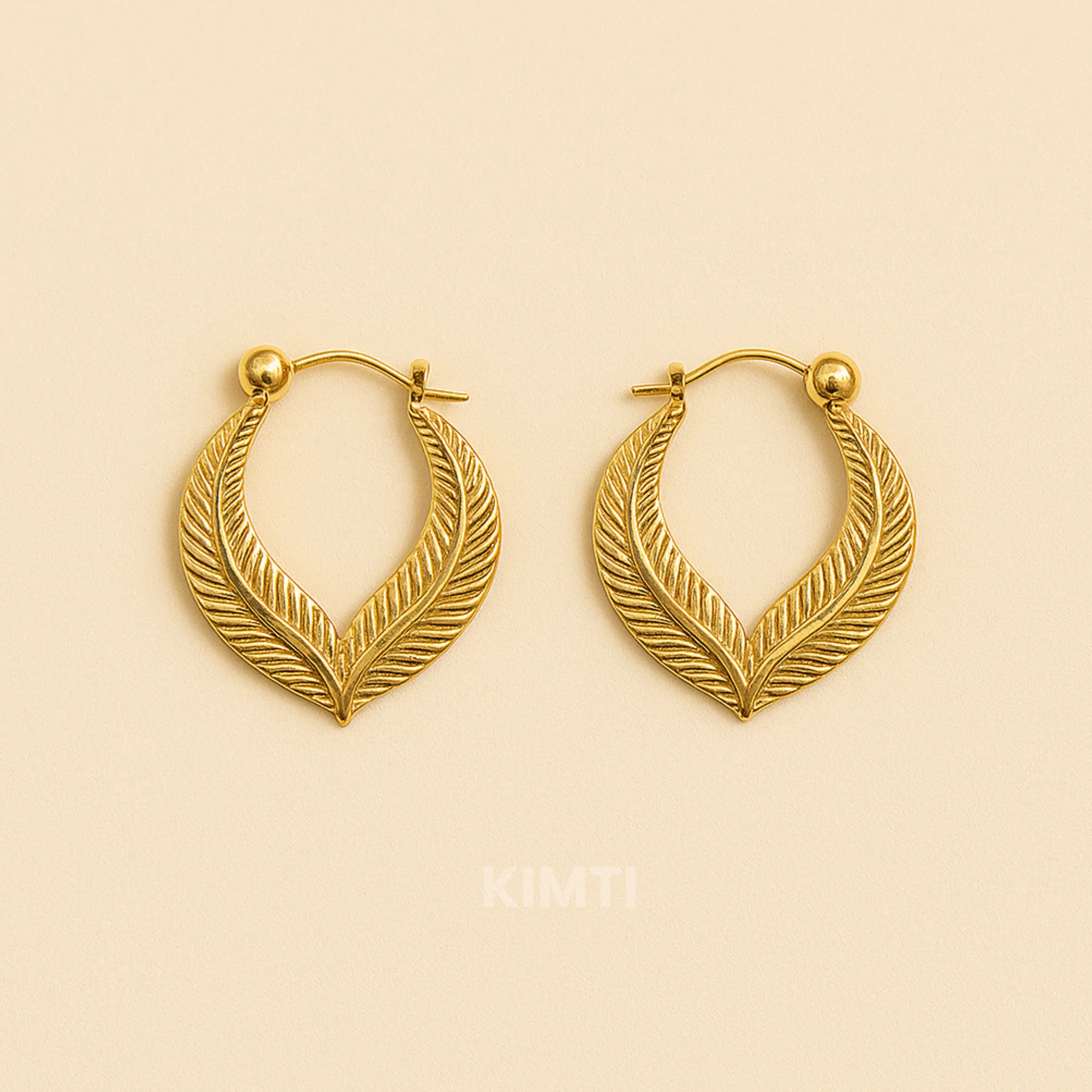 18k Gold Plated Classic Circle Hoops Earring - Image 3