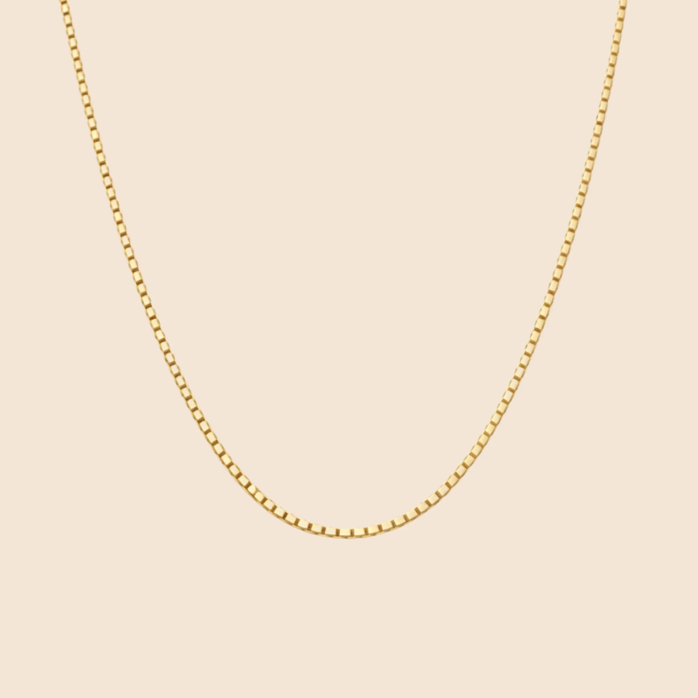 18K Gold Plated Regal Square Link Necklace