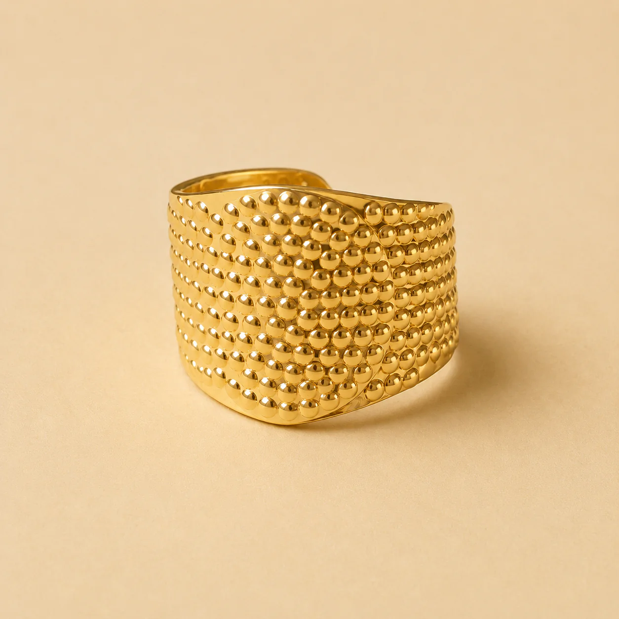 18K Gold Plated Ripple Dot Ring
