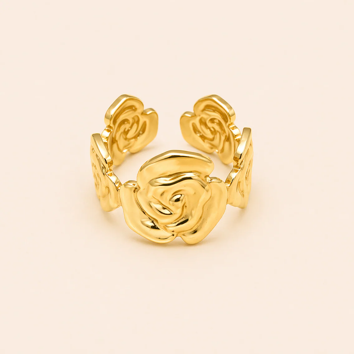 18K Gold-Plated Rose Flower Ring