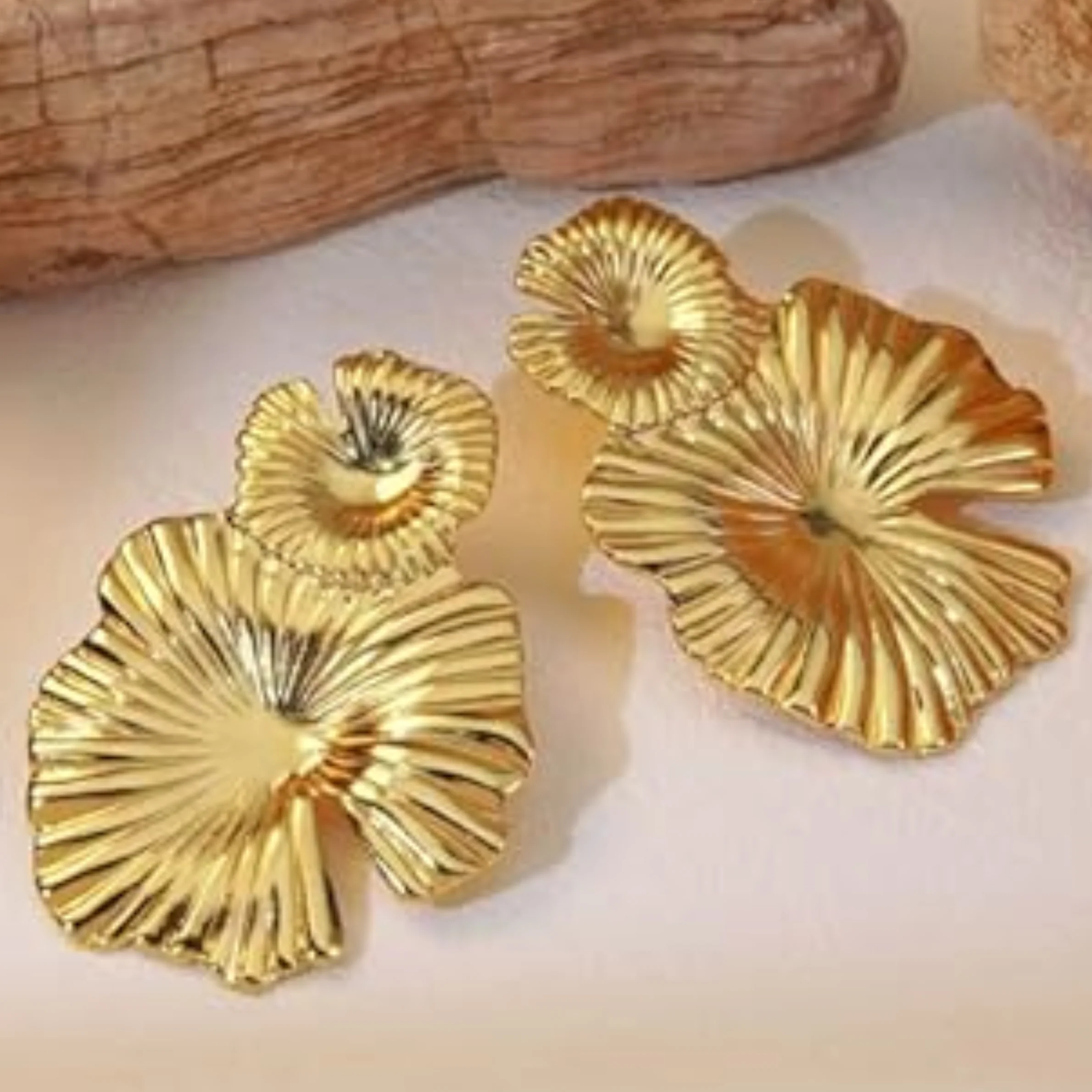 18K Gold Plated Royal Sunburst Earrings - Image 2
