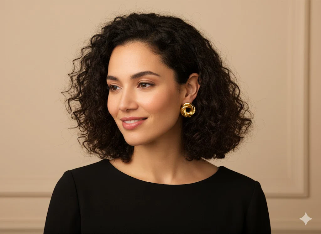 Spiral Statement Earrings - Image 2