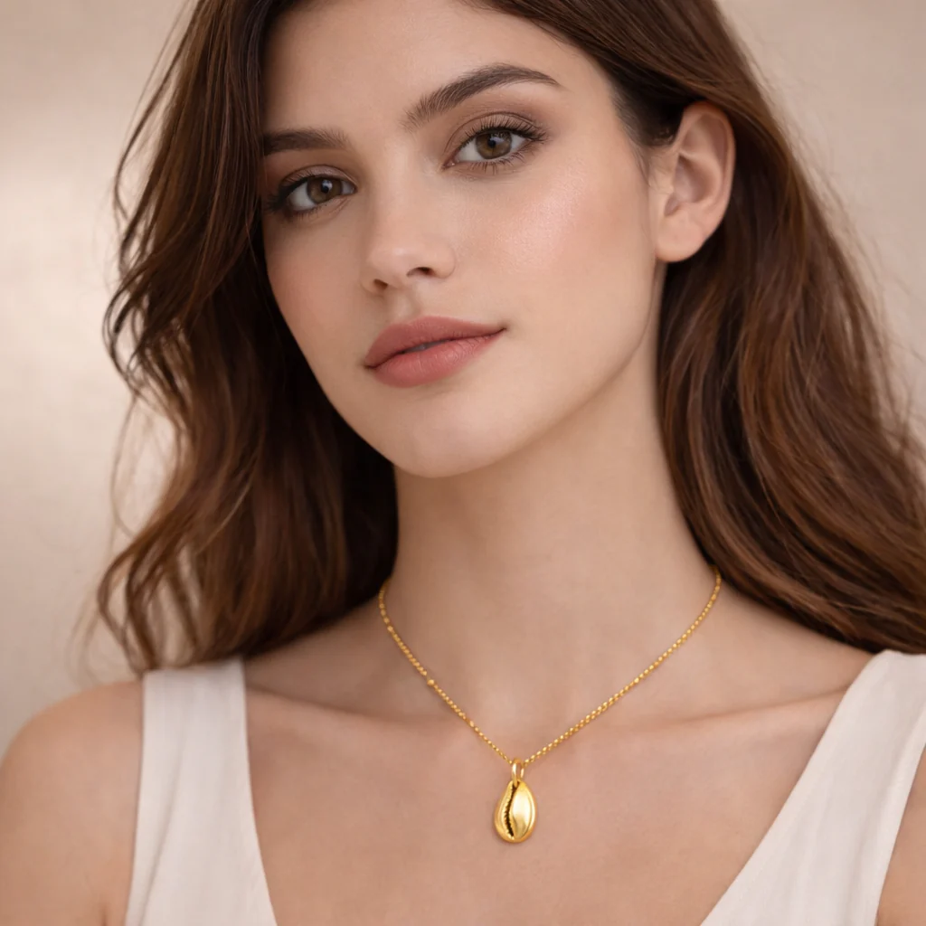 18k Gold Plated SunKissed Shell Necklace - Image 2