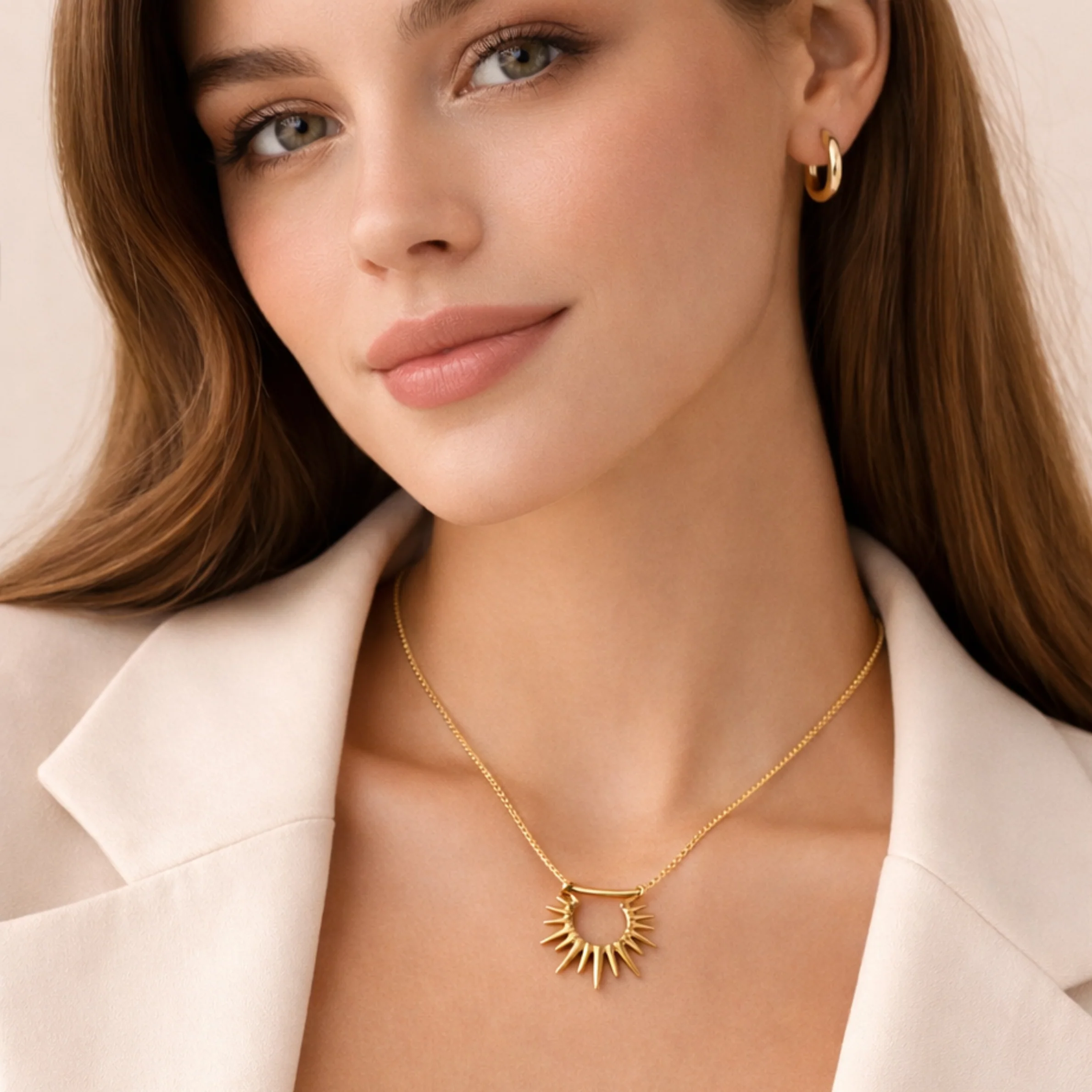 18k Gold Plated Sunspire Anti Tarnish Necklace - Image 2