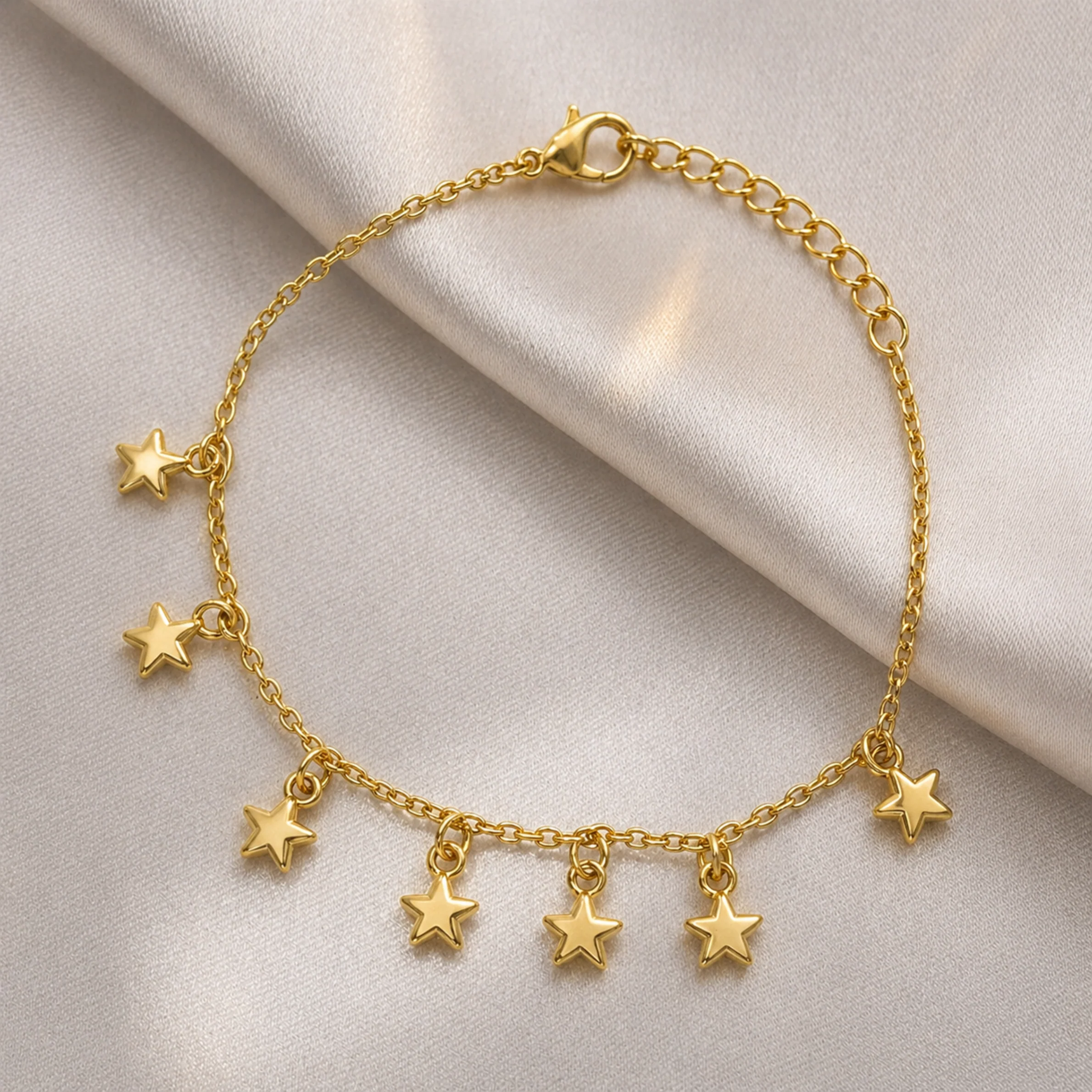 18K Gold Plated Twinkle Star Chain Bracelet - Image 2