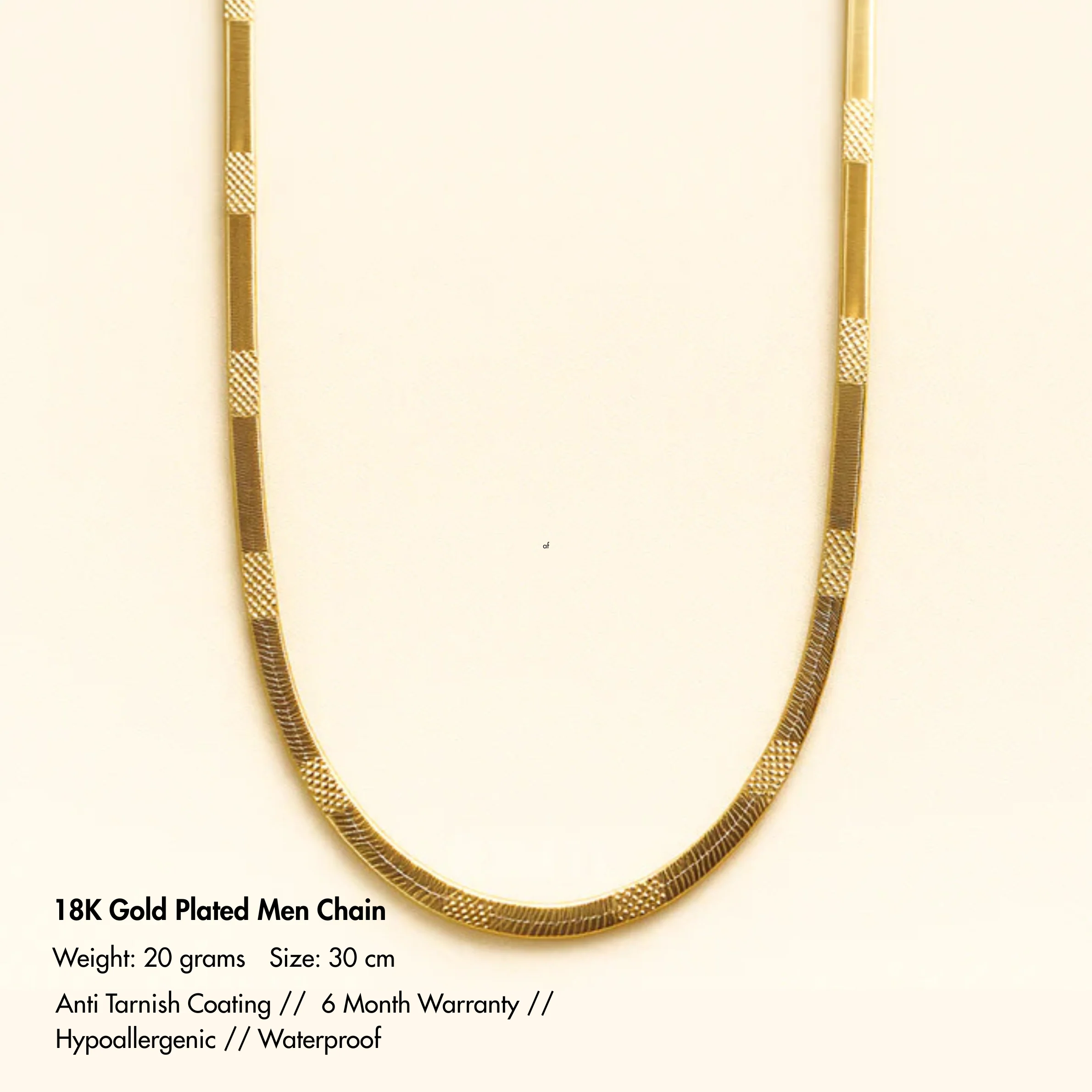 Men-18K Gold Plated Anti Tarnish Stateley Chain - Image 3